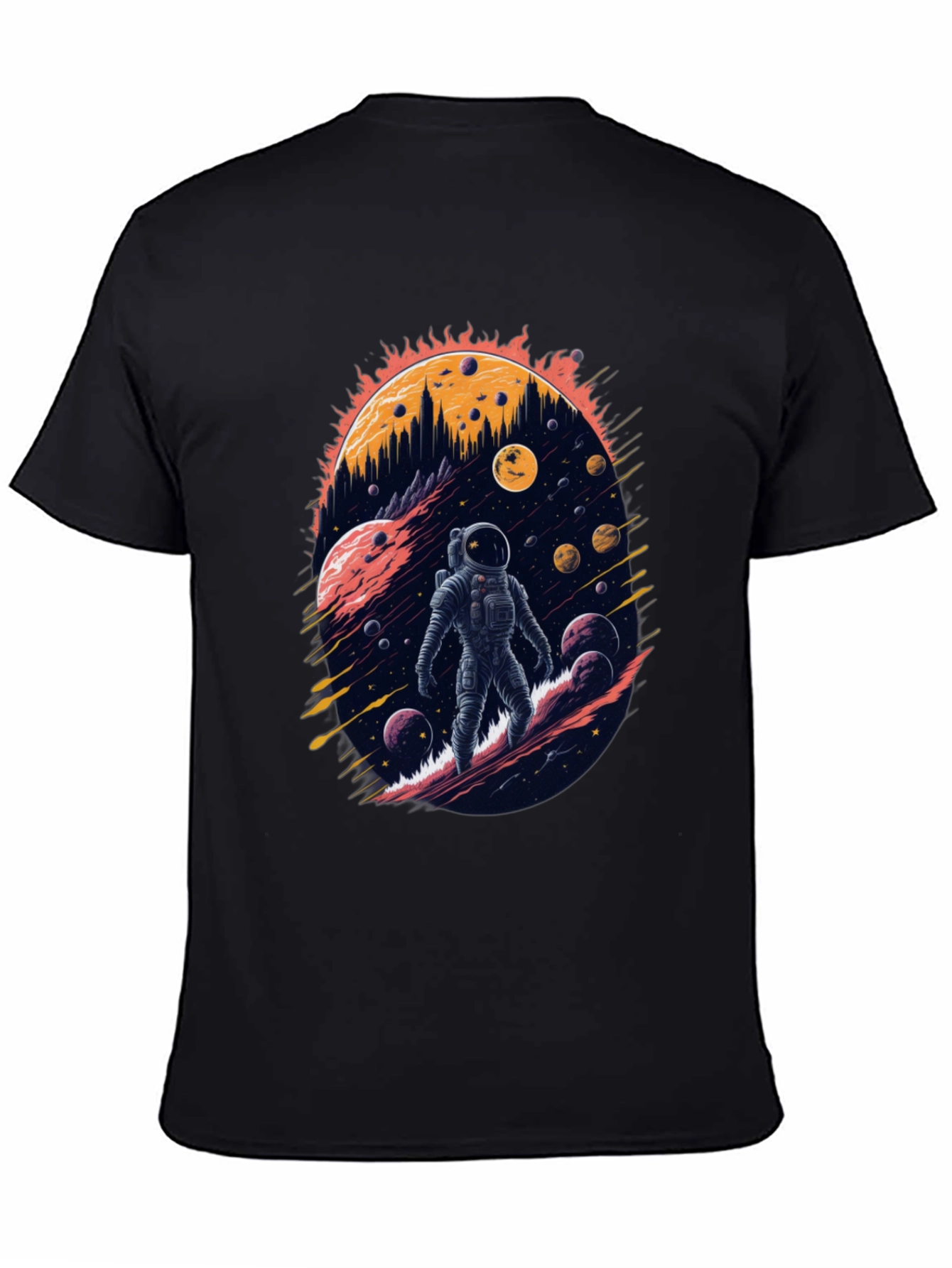 Astronaut in Space Graphic Tee - Cosmic Adventure Shirt