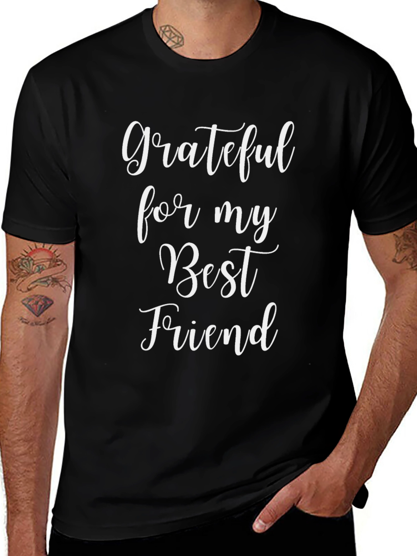 Grateful for My Best Friend Black T-Shirt
