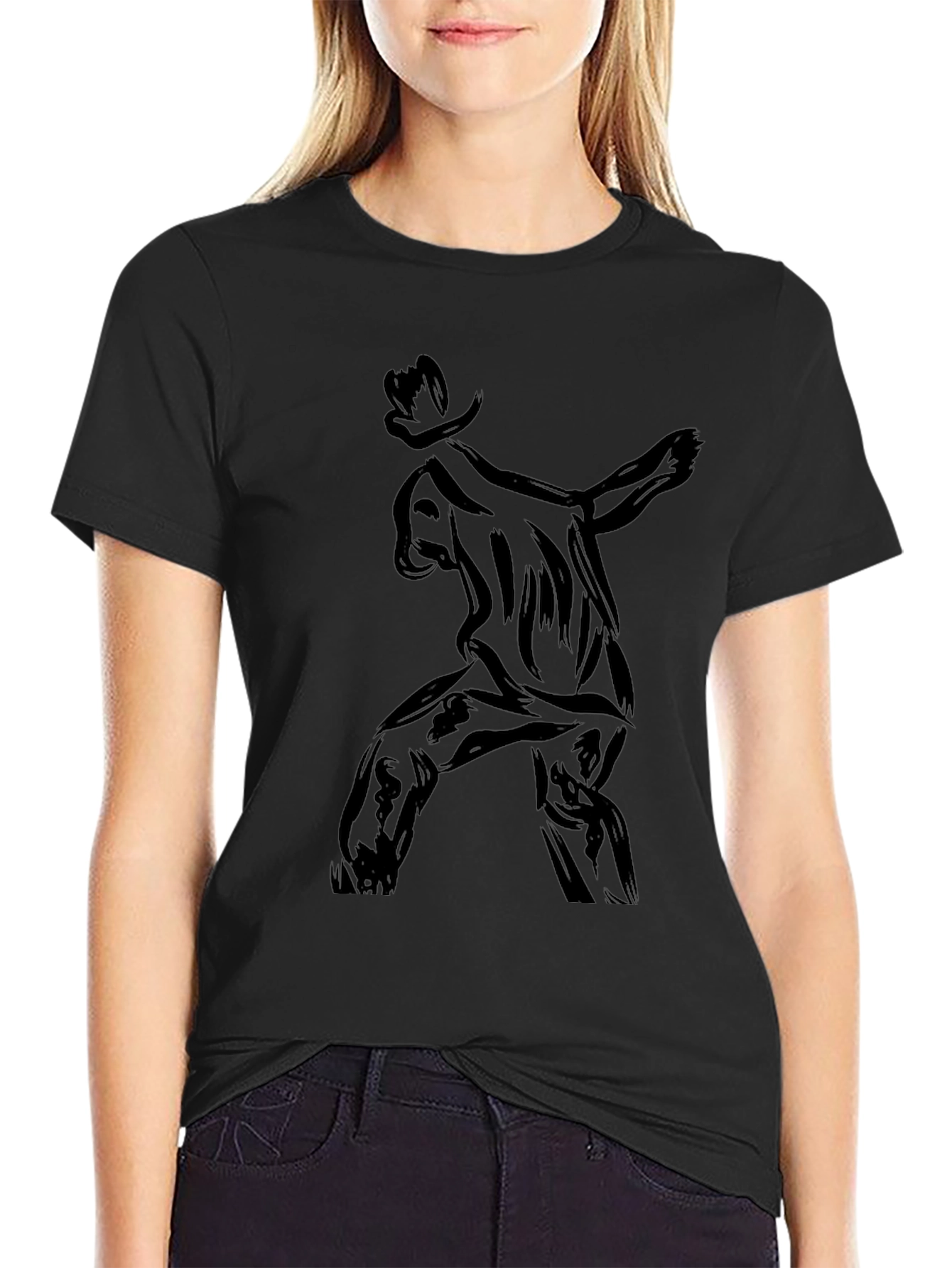 Black T-Shirt with Cowboy Graphic Tee