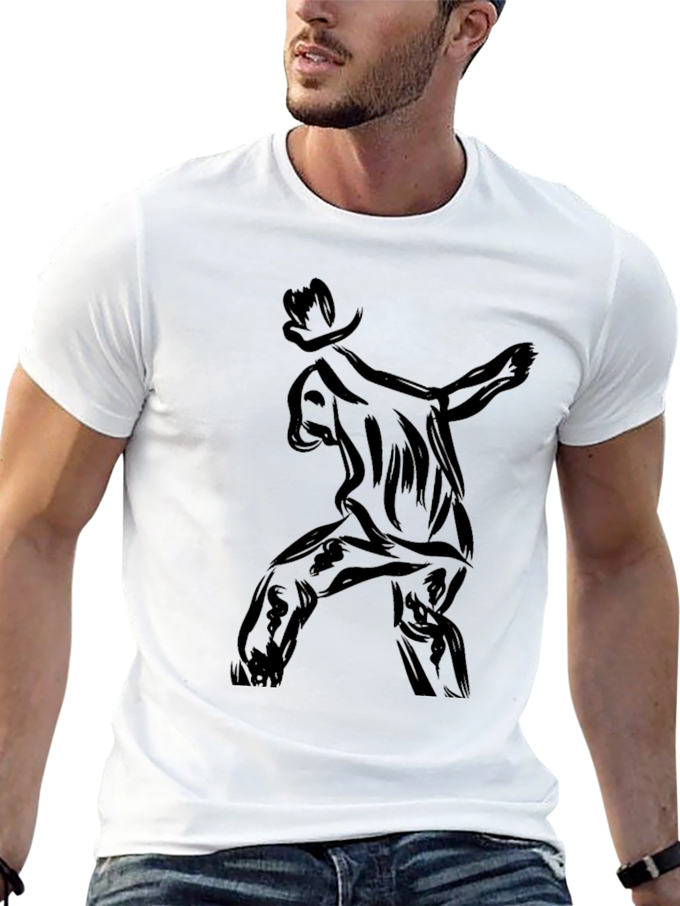 Black T-Shirt with Cowboy Graphic Tee