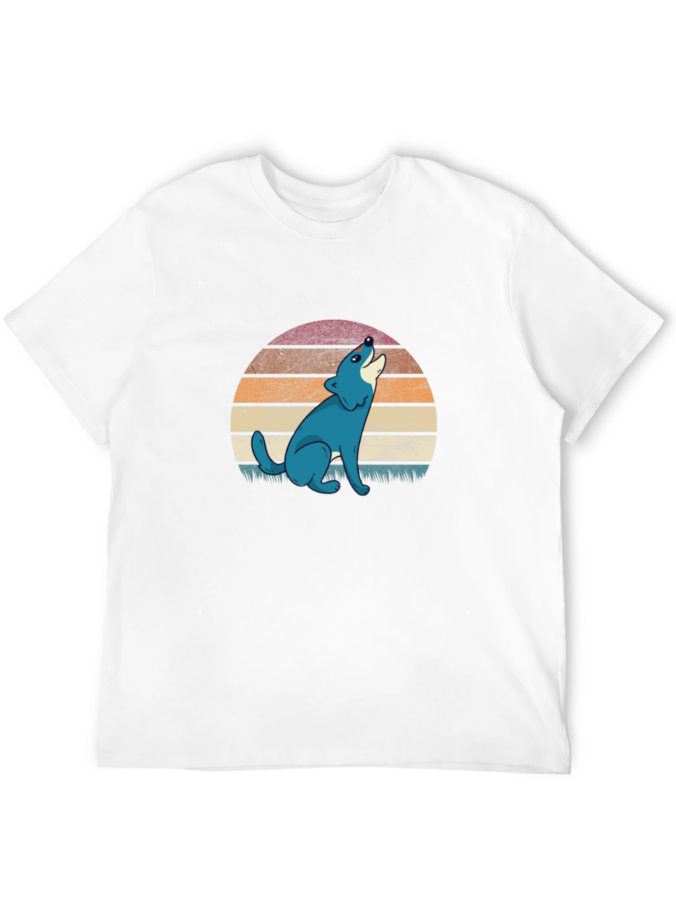 Retro Wolf Graphic T-Shirt - Black Cotton Tee