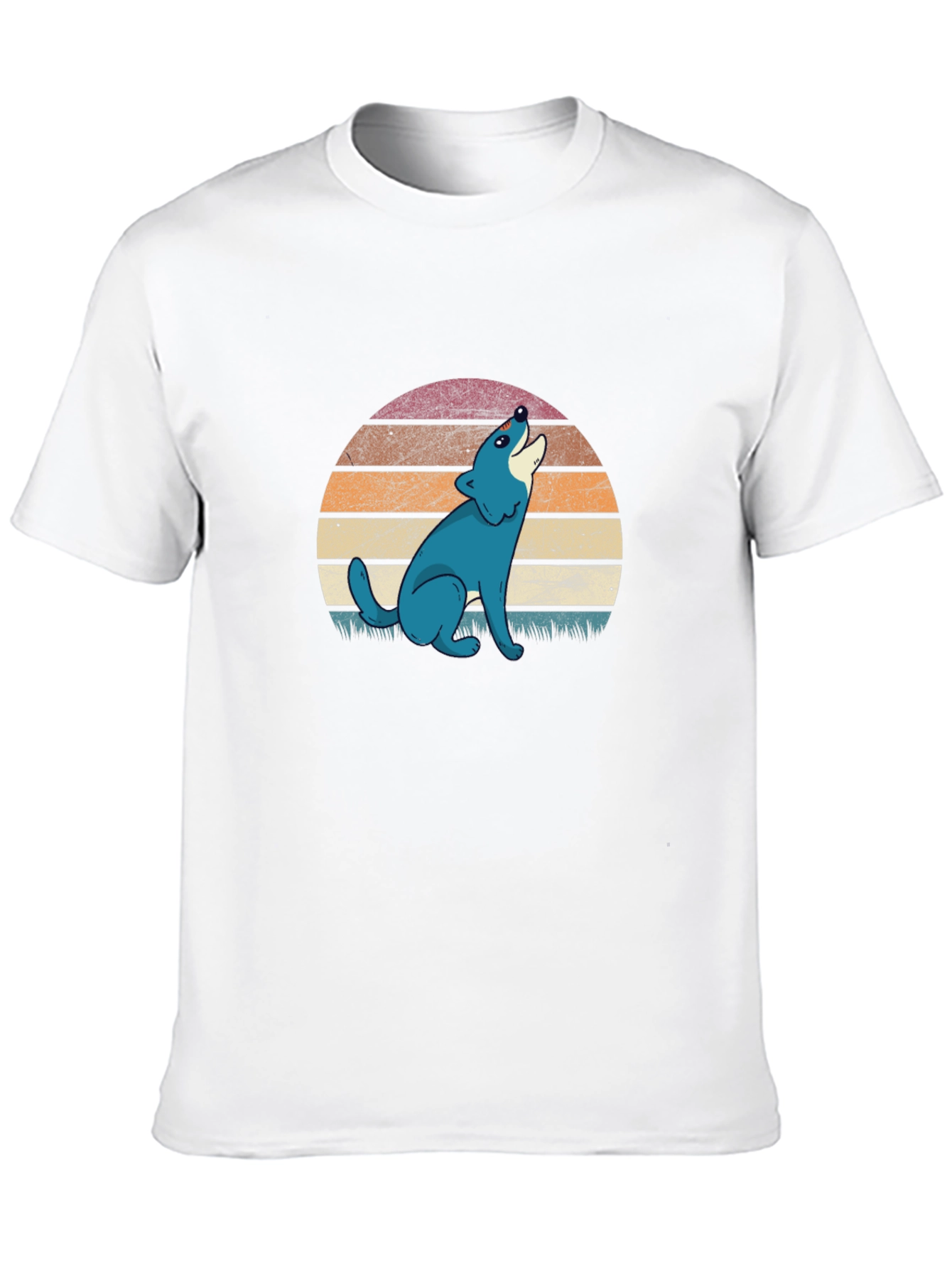 Retro Wolf Graphic T-Shirt - Black Cotton Tee