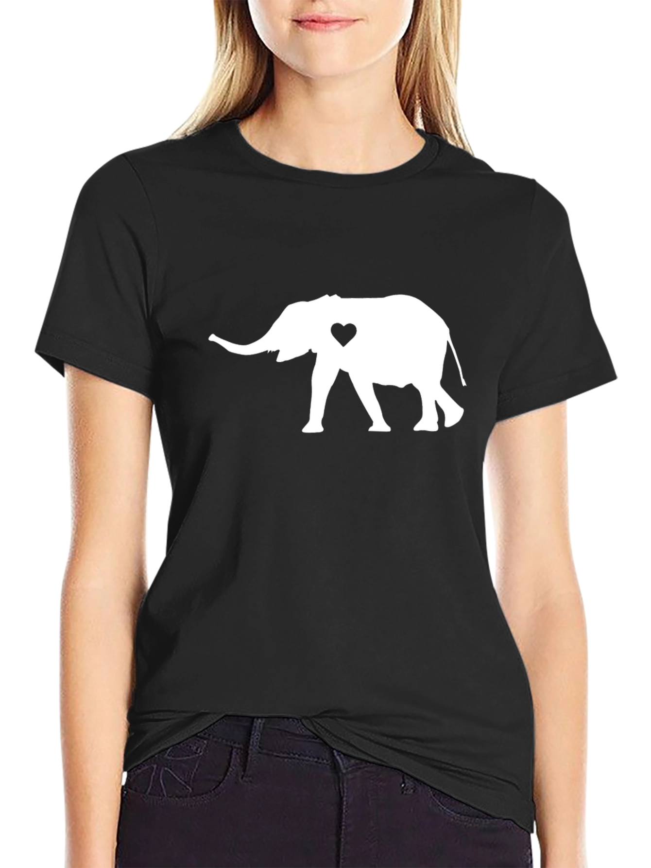 Elephant Heart Graphic Tee - Black