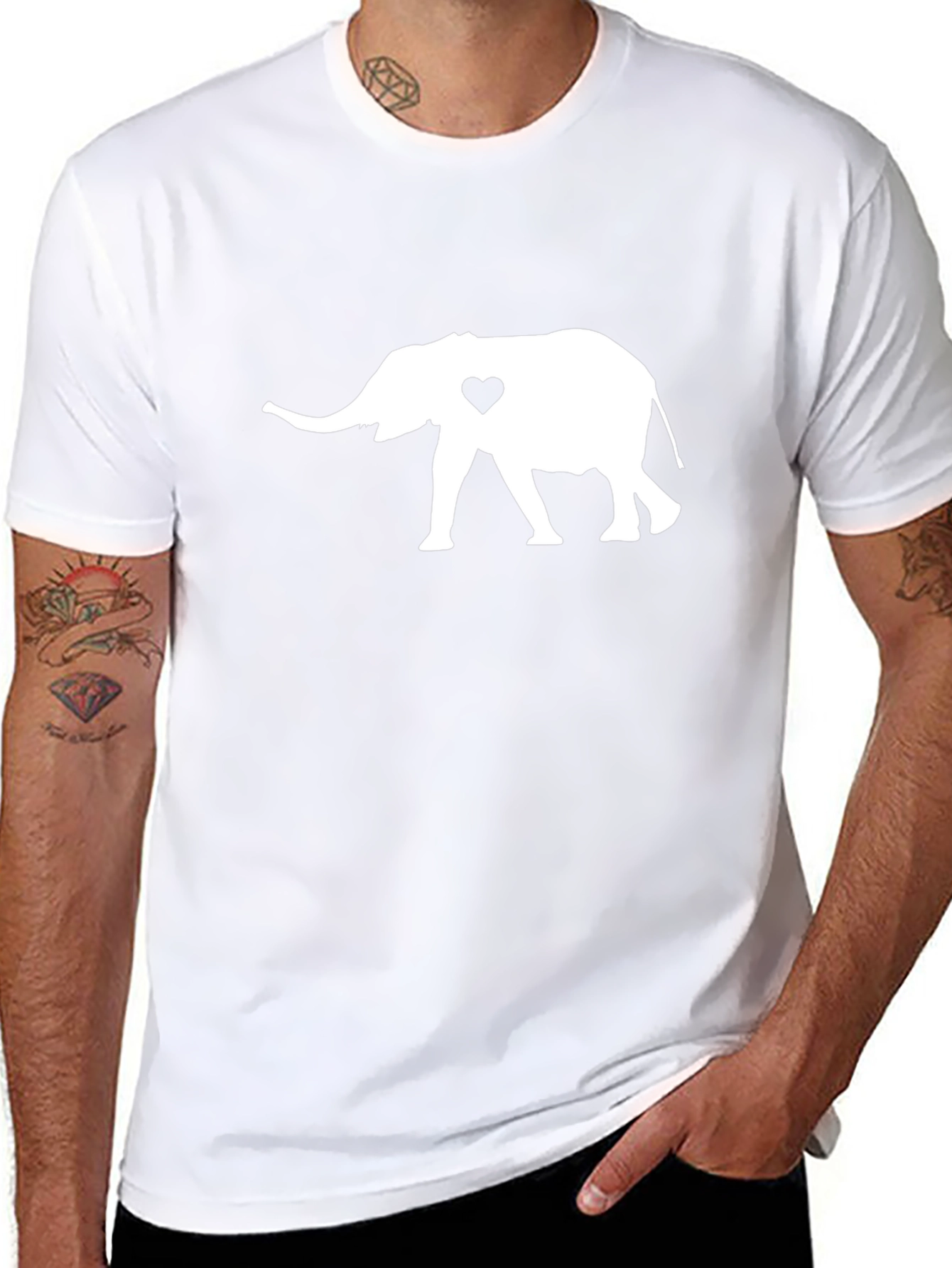 Elephant Heart Graphic Tee - Black