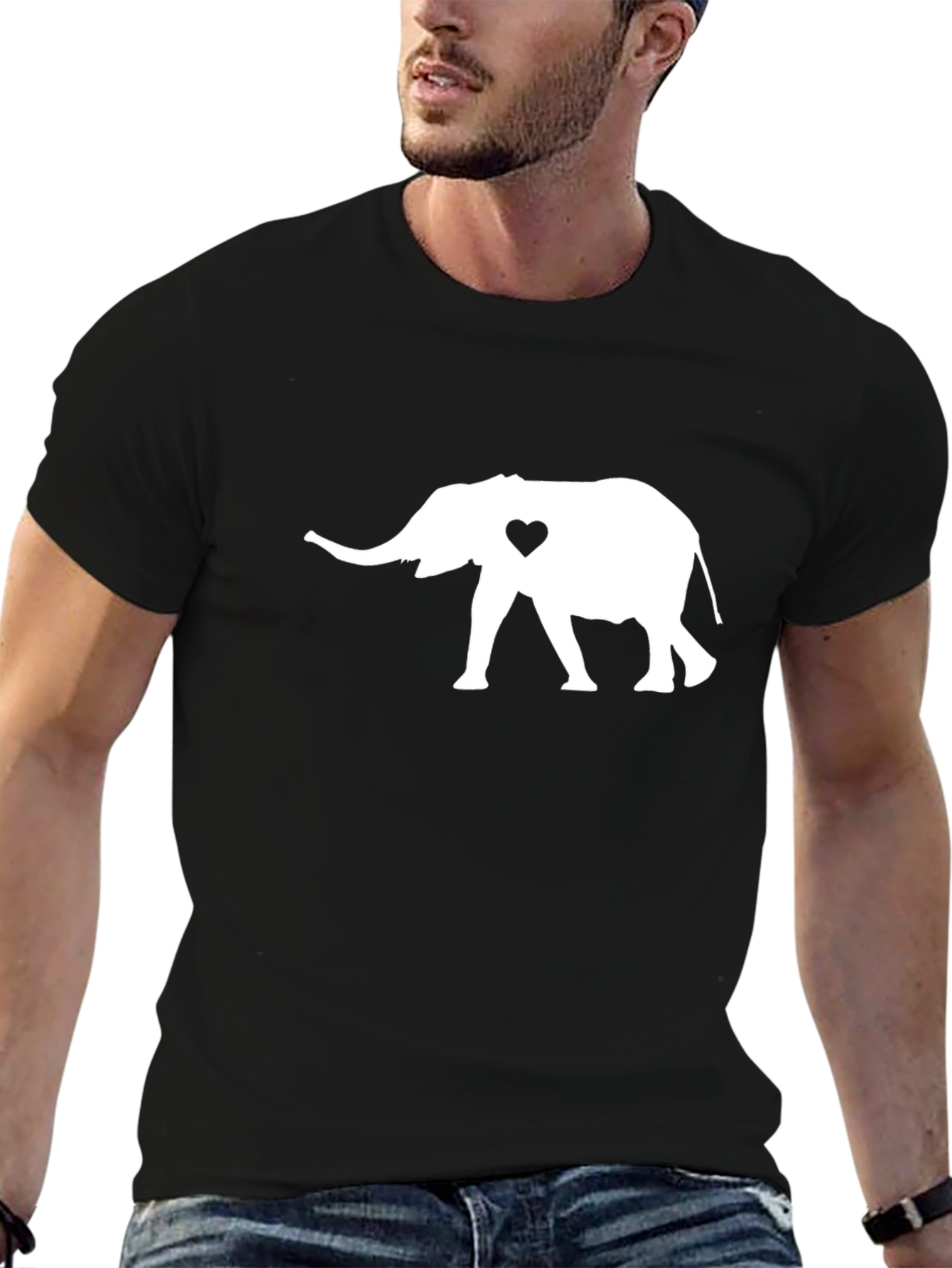 Elephant Heart Graphic Tee - Black