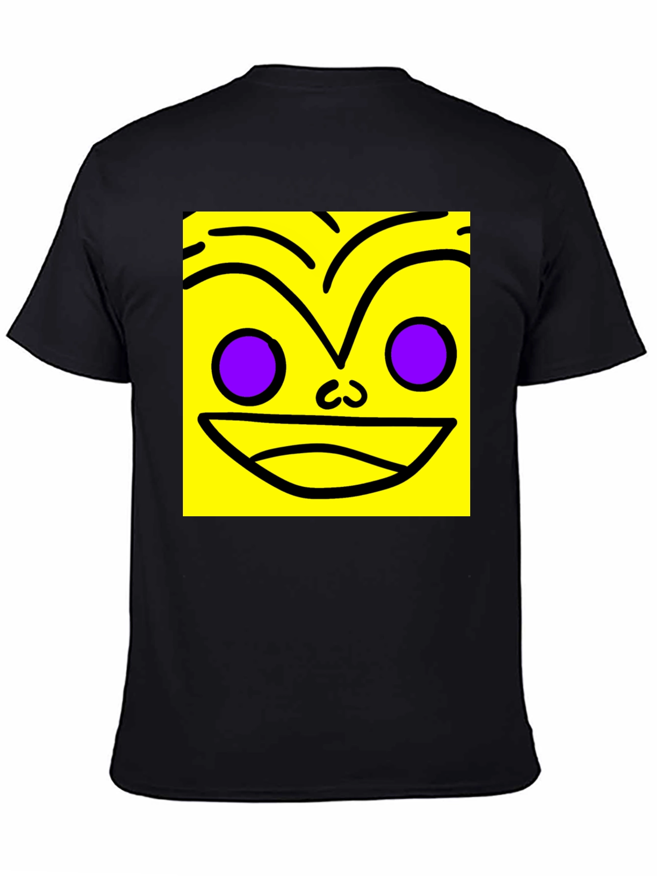 Funky Face Graphic Tee - Black Cotton Blend Shirt