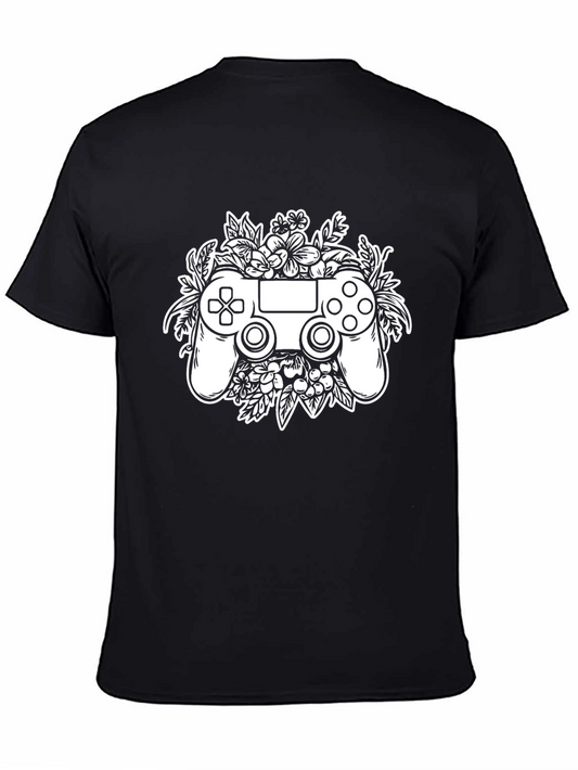 Gamer Floral T-Shirt - Stylish Black Gaming Tee