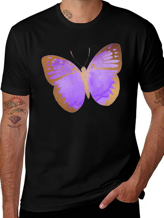 Butterfly Print Black T-Shirt