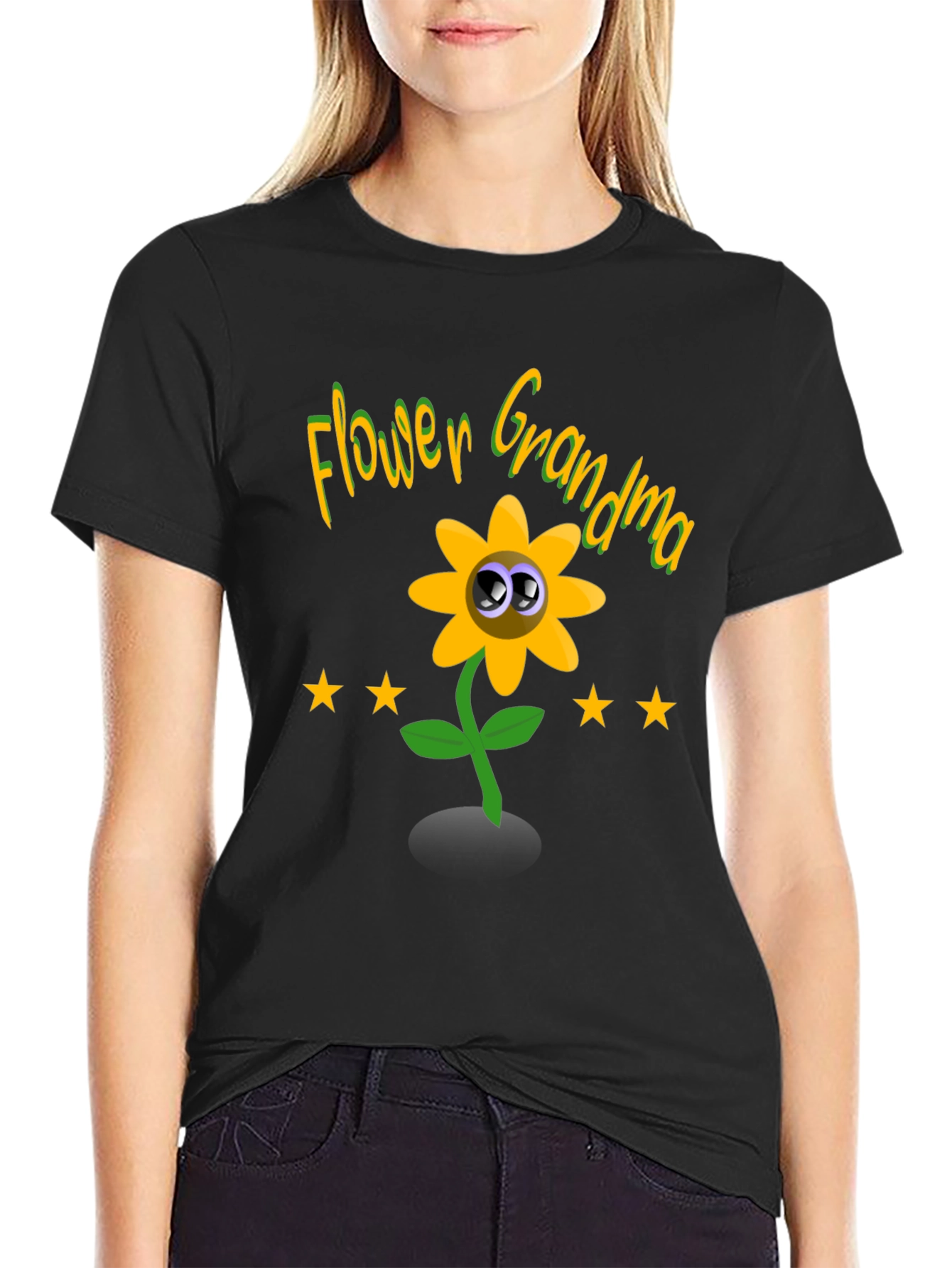 Flower Grandma Novelty Graphic T-Shirt