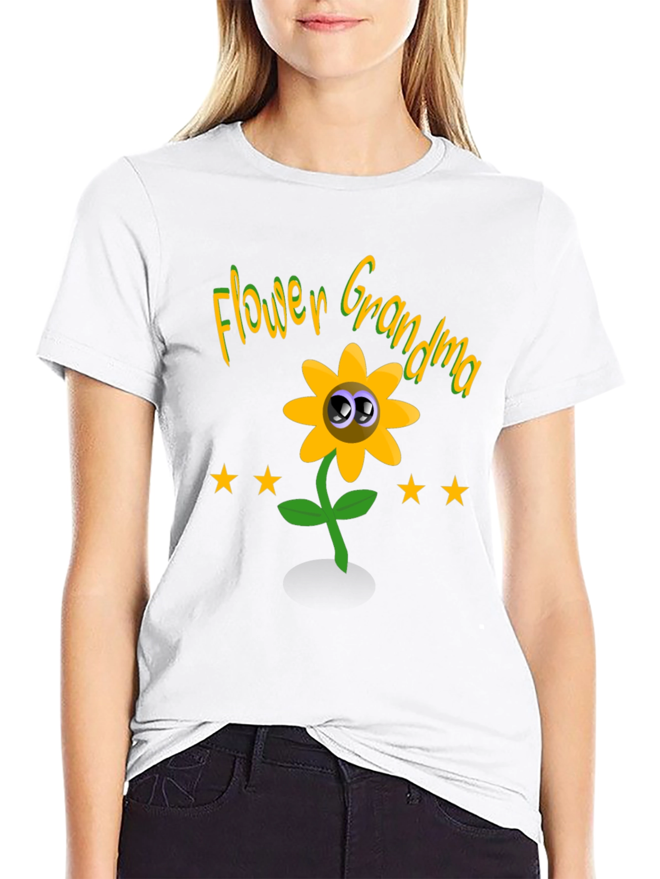 Flower Grandma Novelty Graphic T-Shirt
