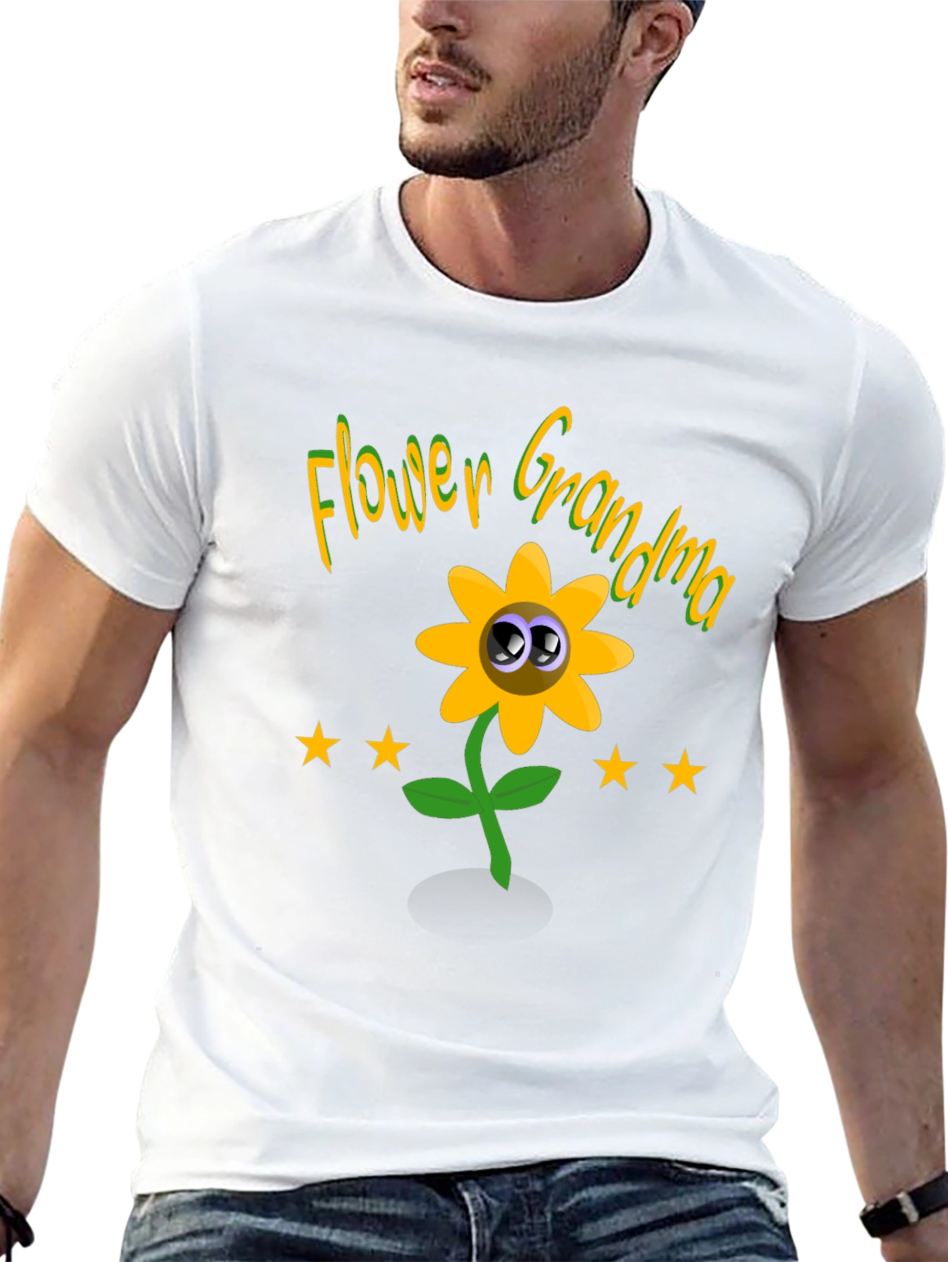 Flower Grandma Novelty Graphic T-Shirt