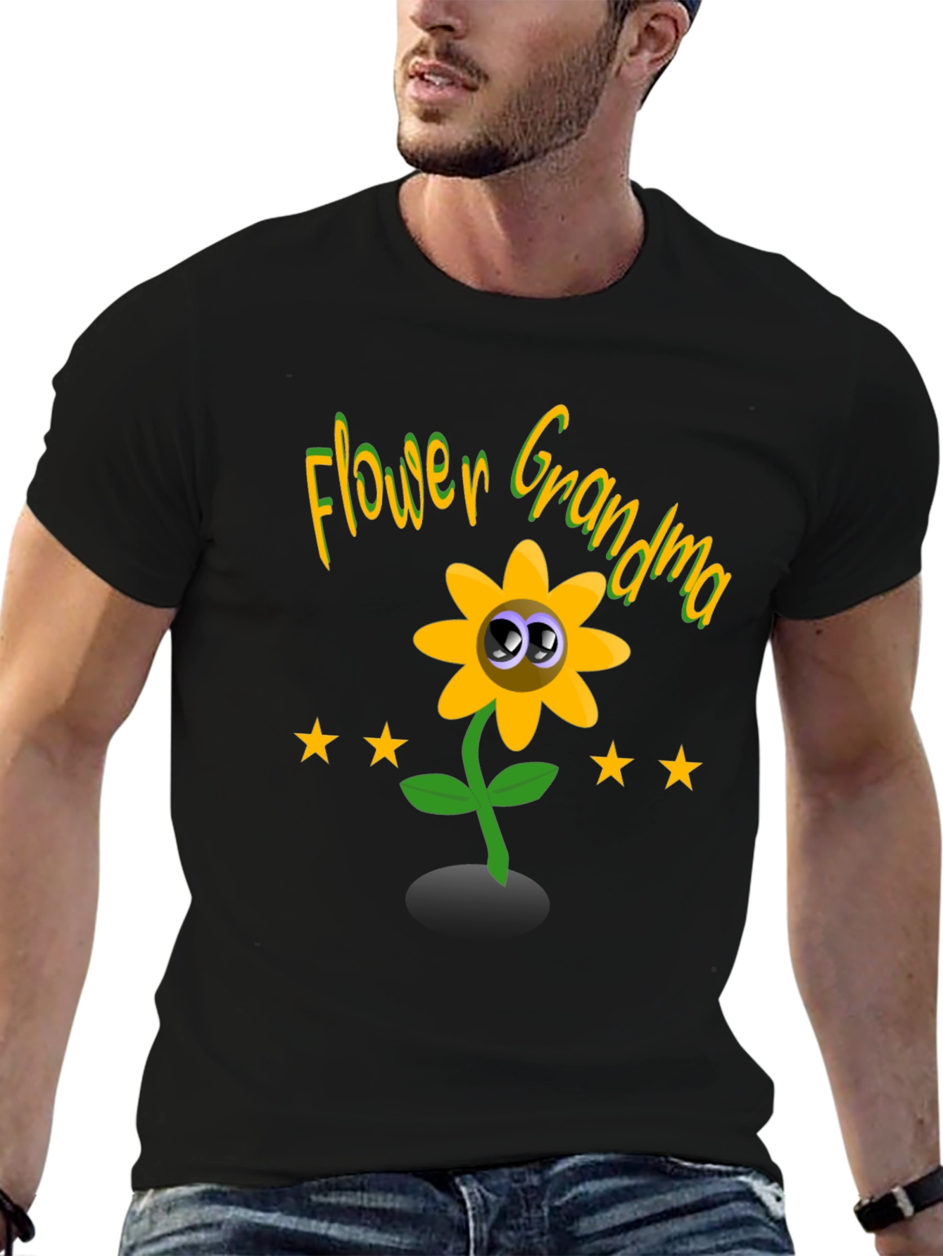 Flower Grandma Novelty Graphic T-Shirt