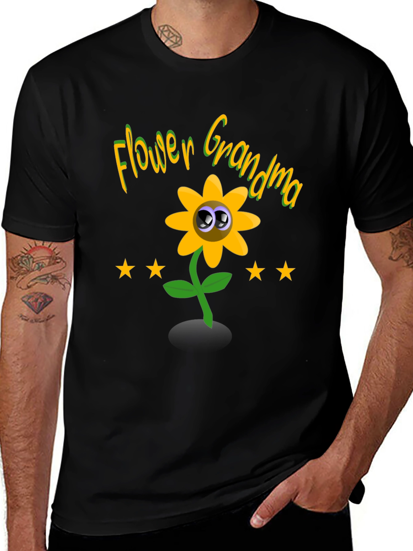 Flower Grandma Novelty Graphic T-Shirt