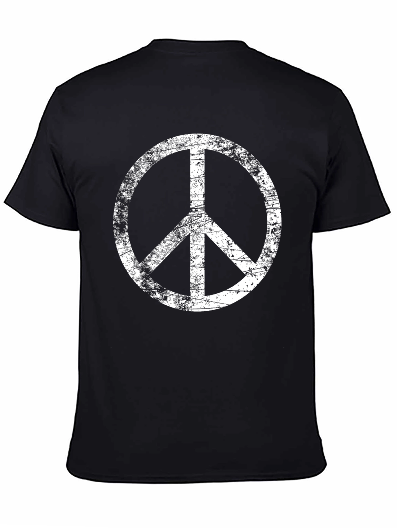Distressed Peace Sign Black T-Shirt