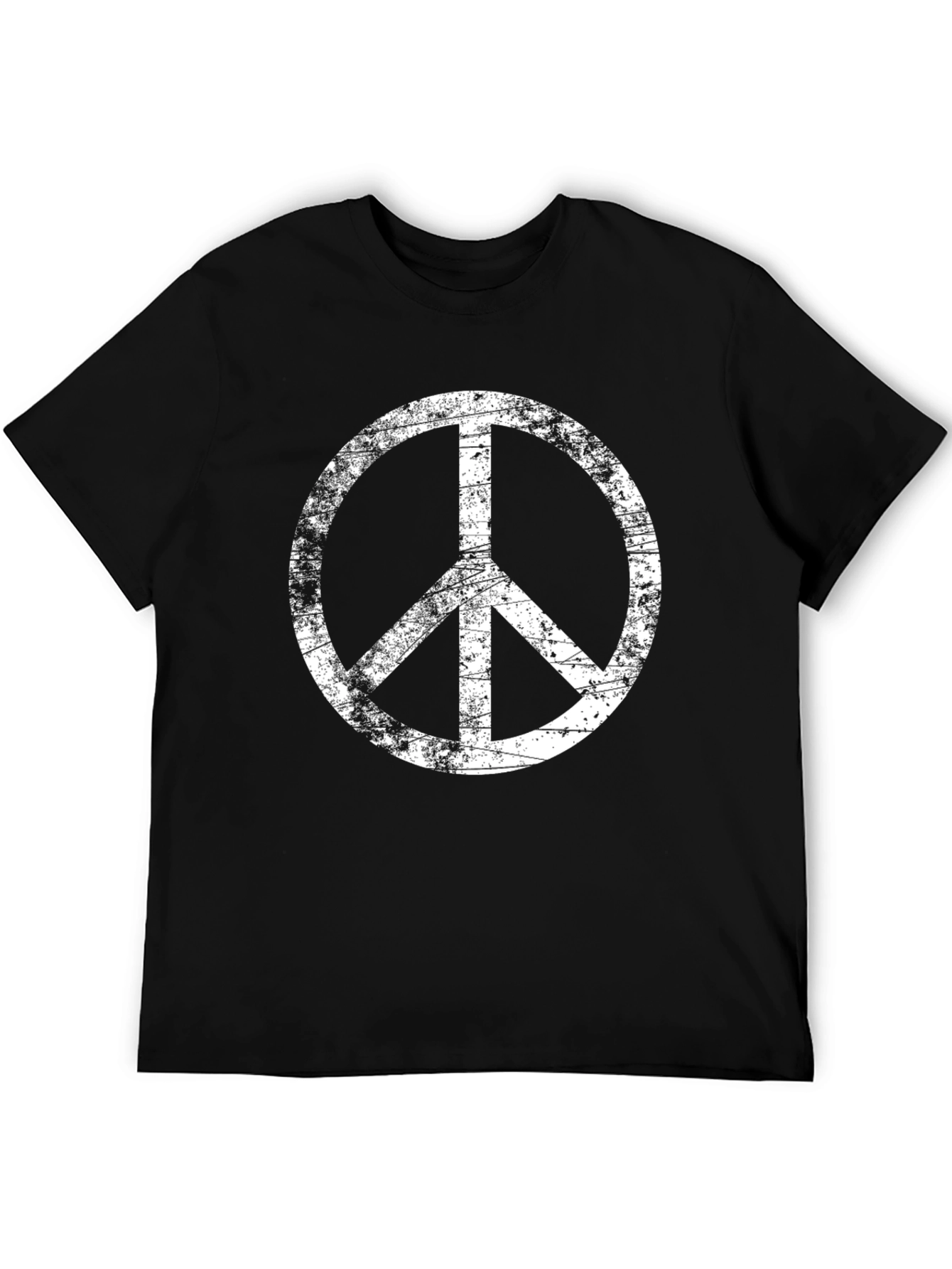 Distressed Peace Sign Black T-Shirt