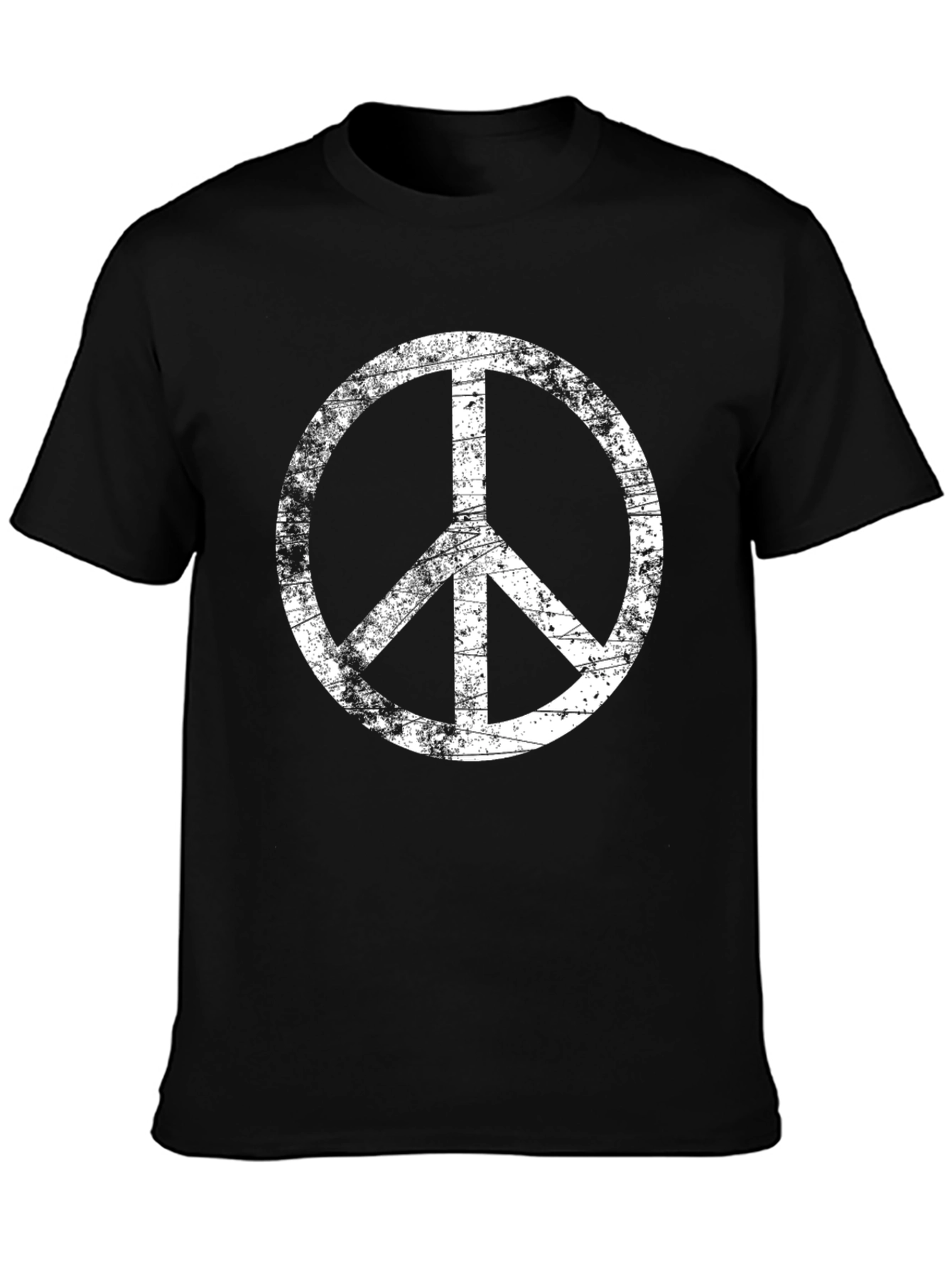 Distressed Peace Sign Black T-Shirt
