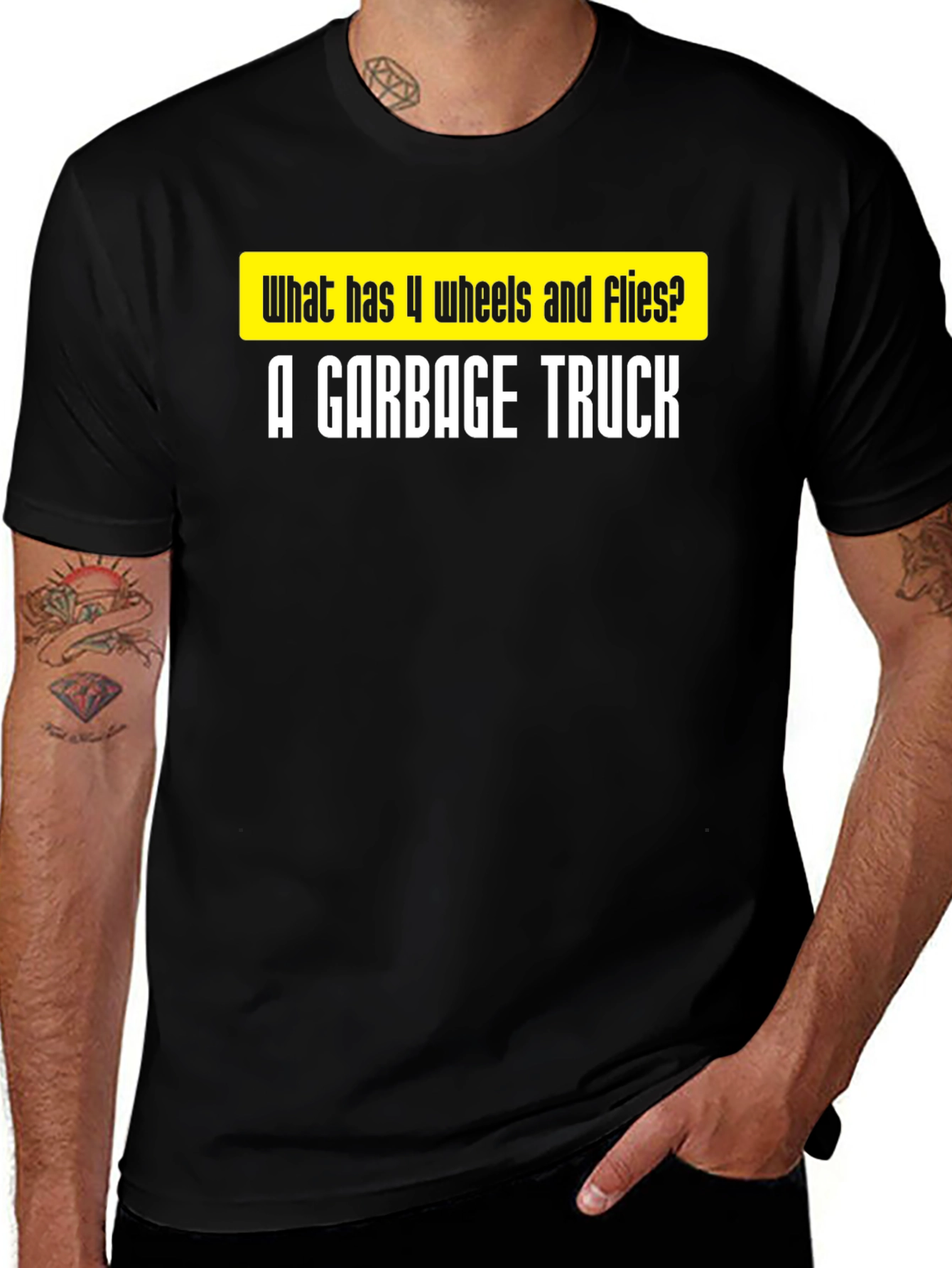 Garbage Truck Joke T-Shirt - Funny Riddle Tee