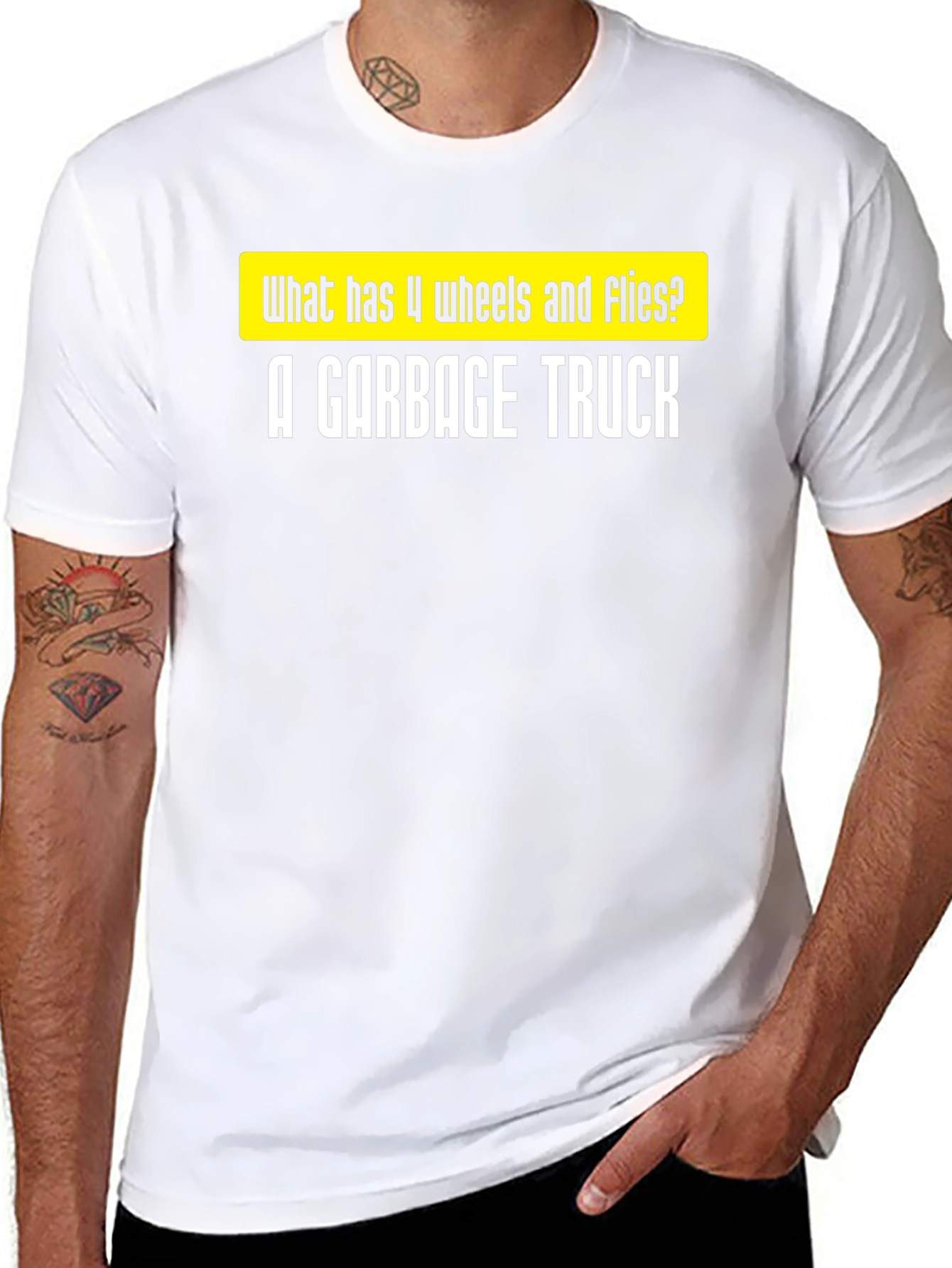 Garbage Truck Joke T-Shirt - Funny Riddle Tee