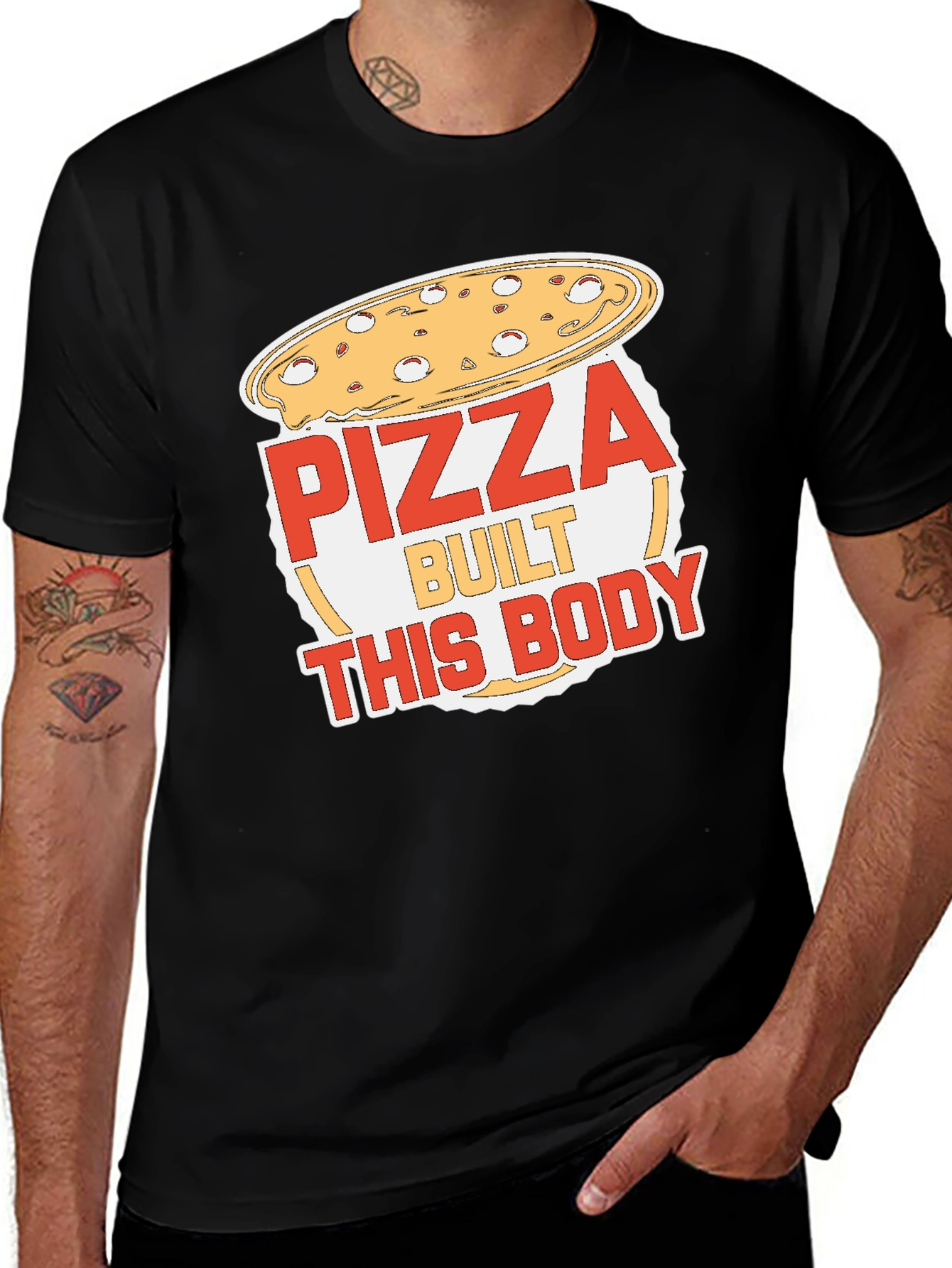 Pizza Built This Body Funny Graphic T-Shirt