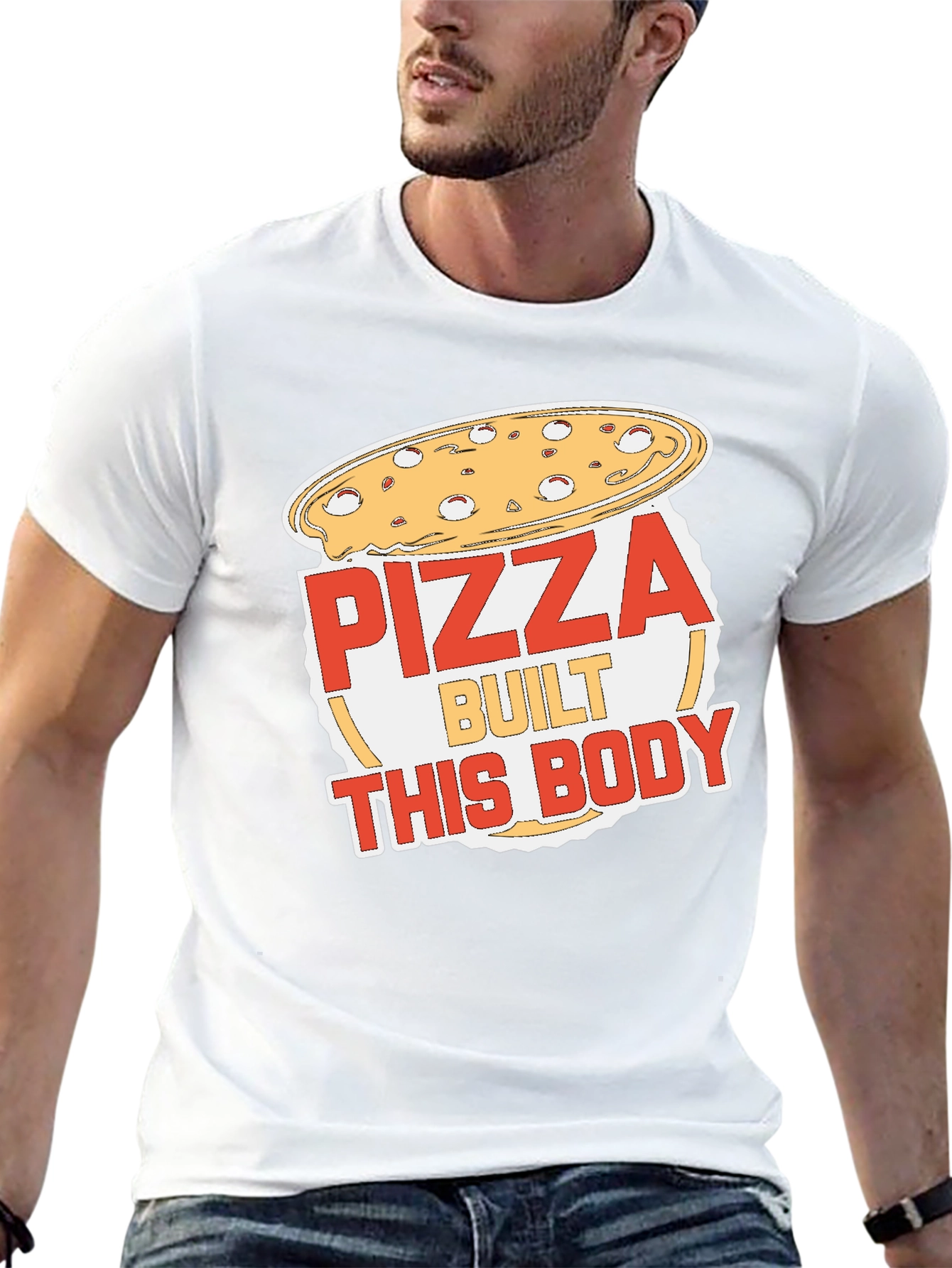 Pizza Built This Body Funny Graphic T-Shirt
