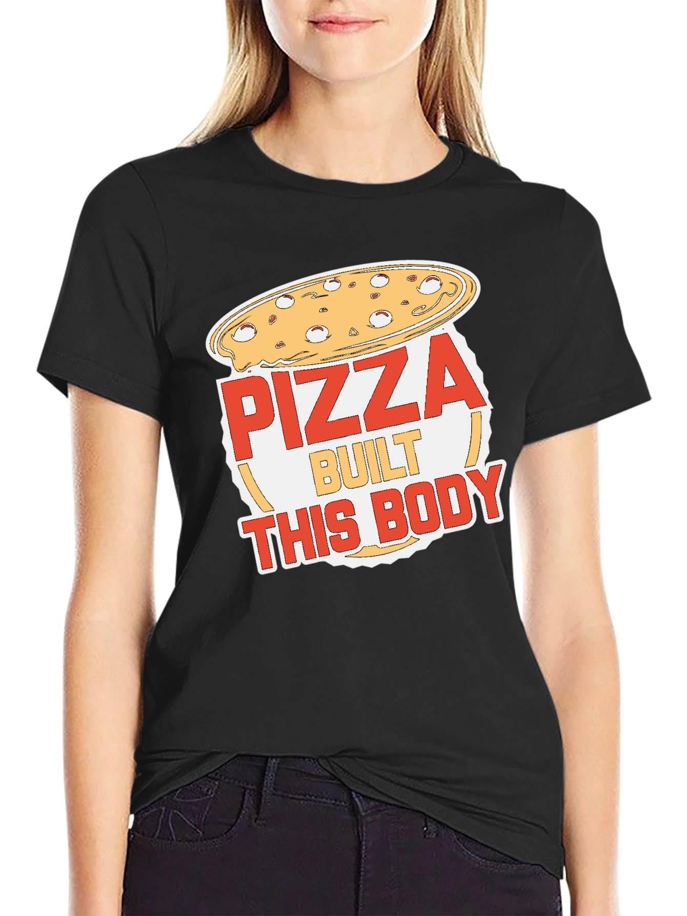 Pizza Built This Body Funny Graphic T-Shirt