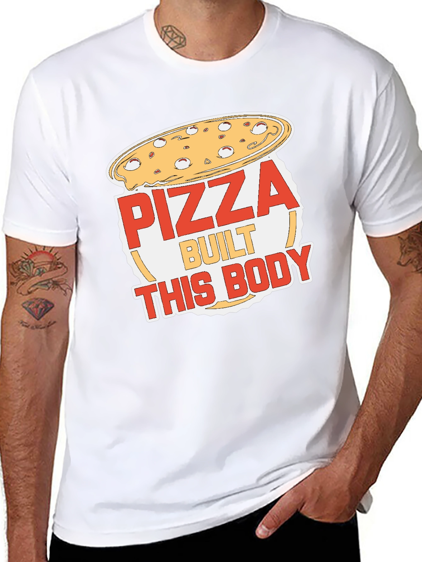 Pizza Built This Body Funny Graphic T-Shirt