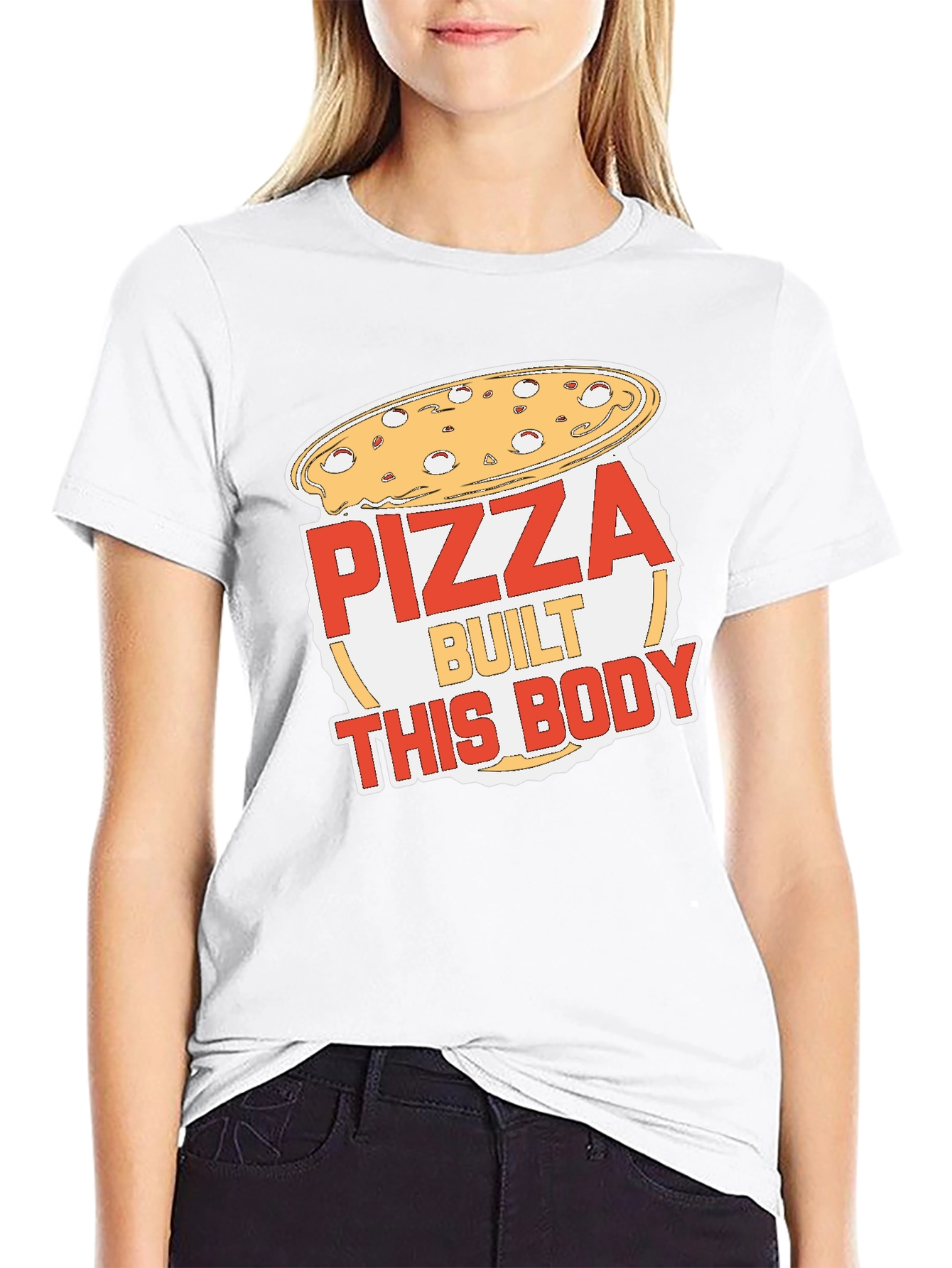 Pizza Built This Body Funny Graphic T-Shirt