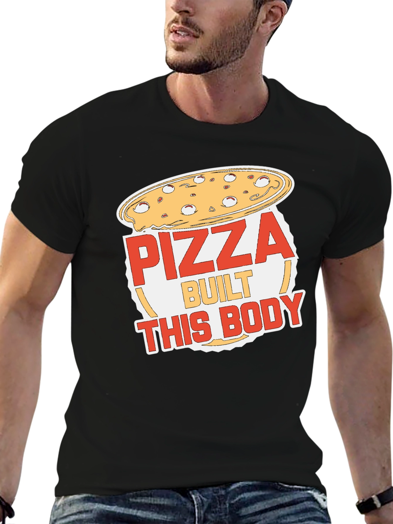Pizza Built This Body Funny Graphic T-Shirt