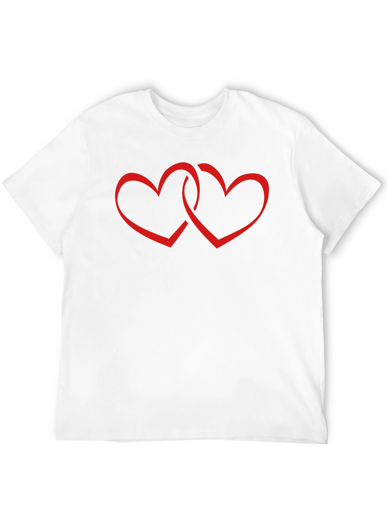 Black T-Shirt with Interlocking Hearts