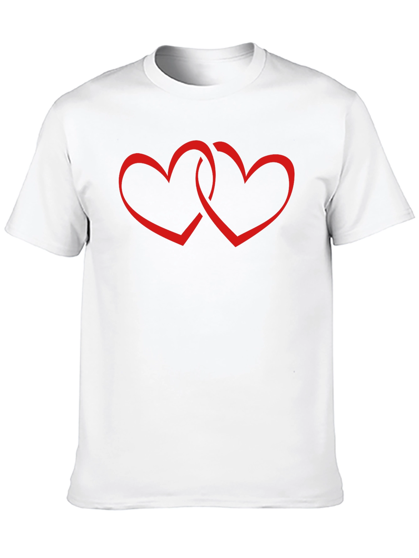 Black T-Shirt with Interlocking Hearts