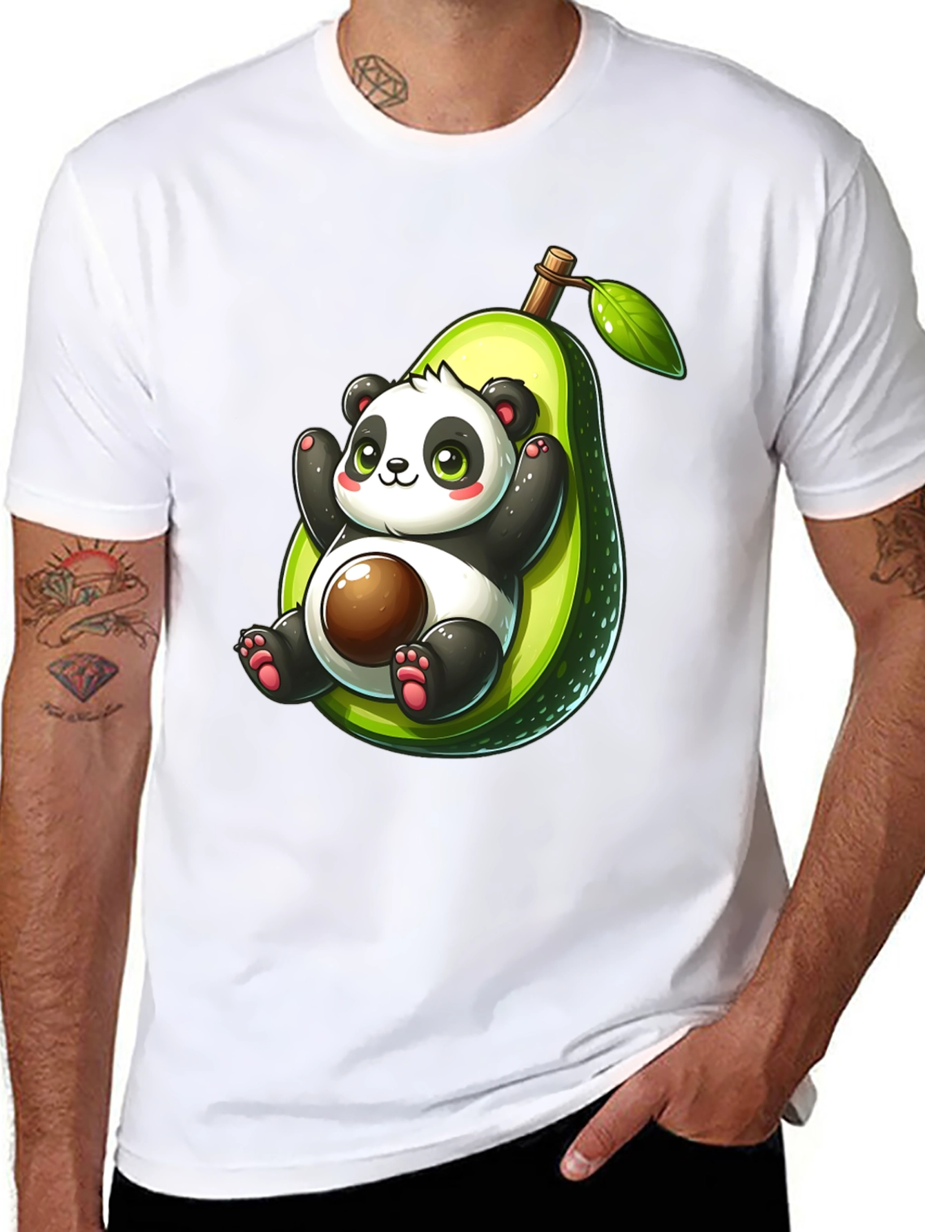 Panda Avocado Graphic T-Shirt