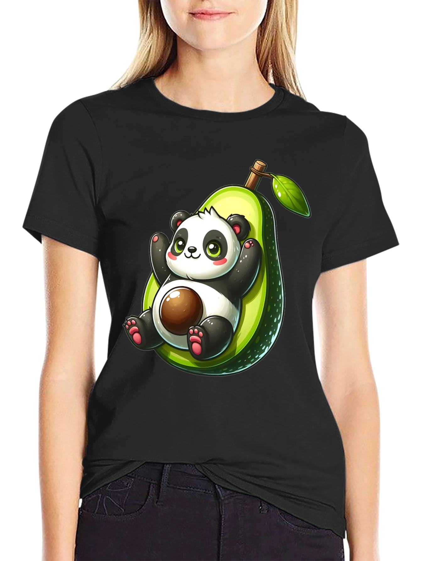 Panda Avocado Graphic T-Shirt