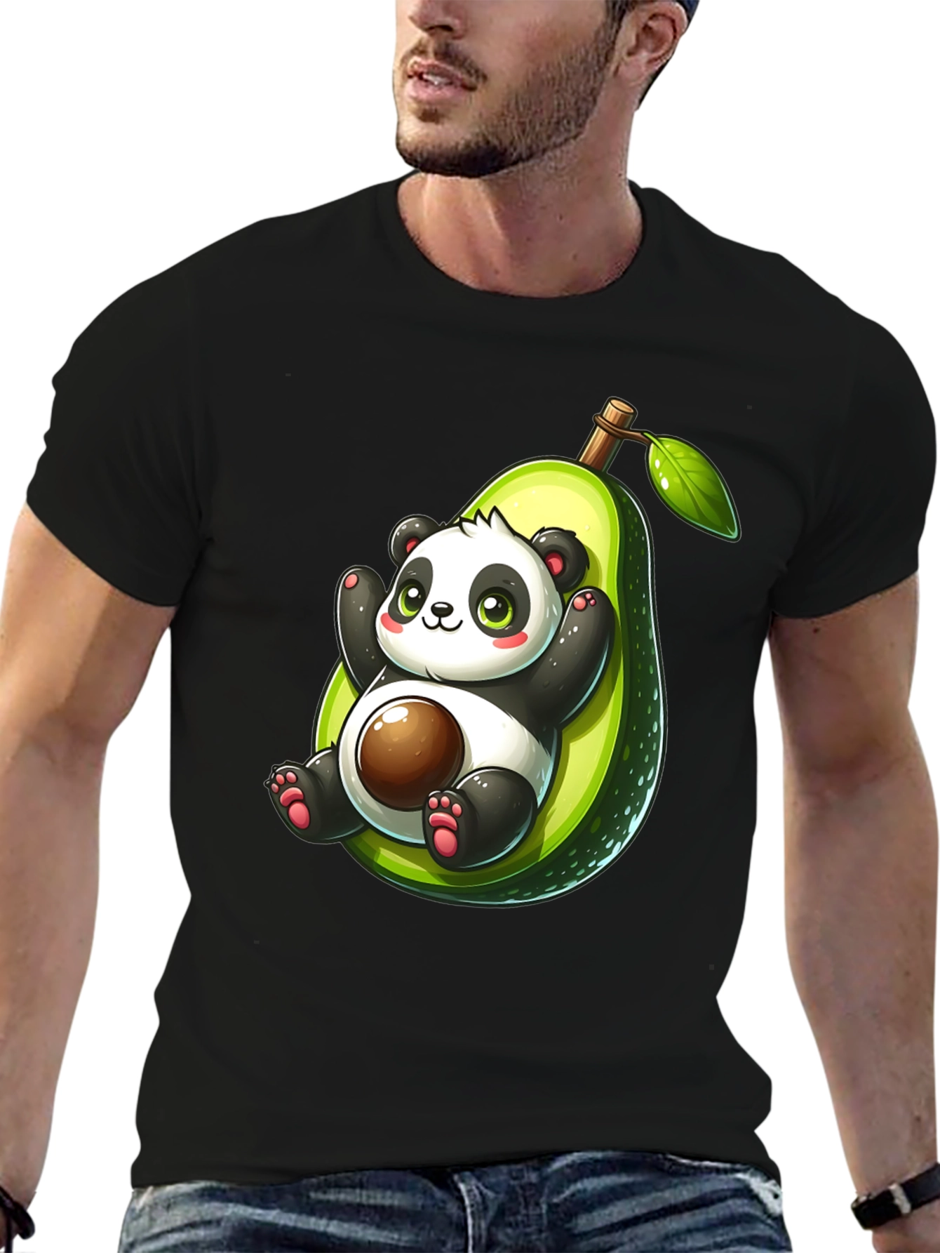 Panda Avocado Graphic T-Shirt