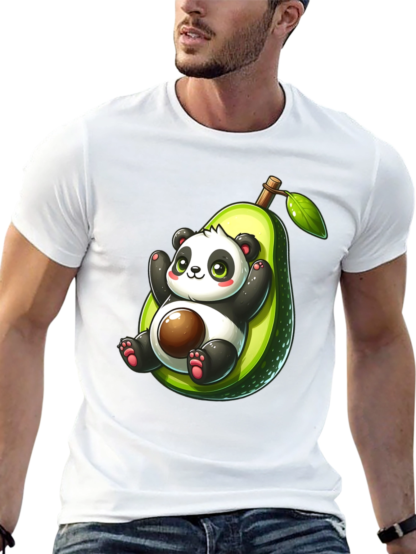 Panda Avocado Graphic T-Shirt