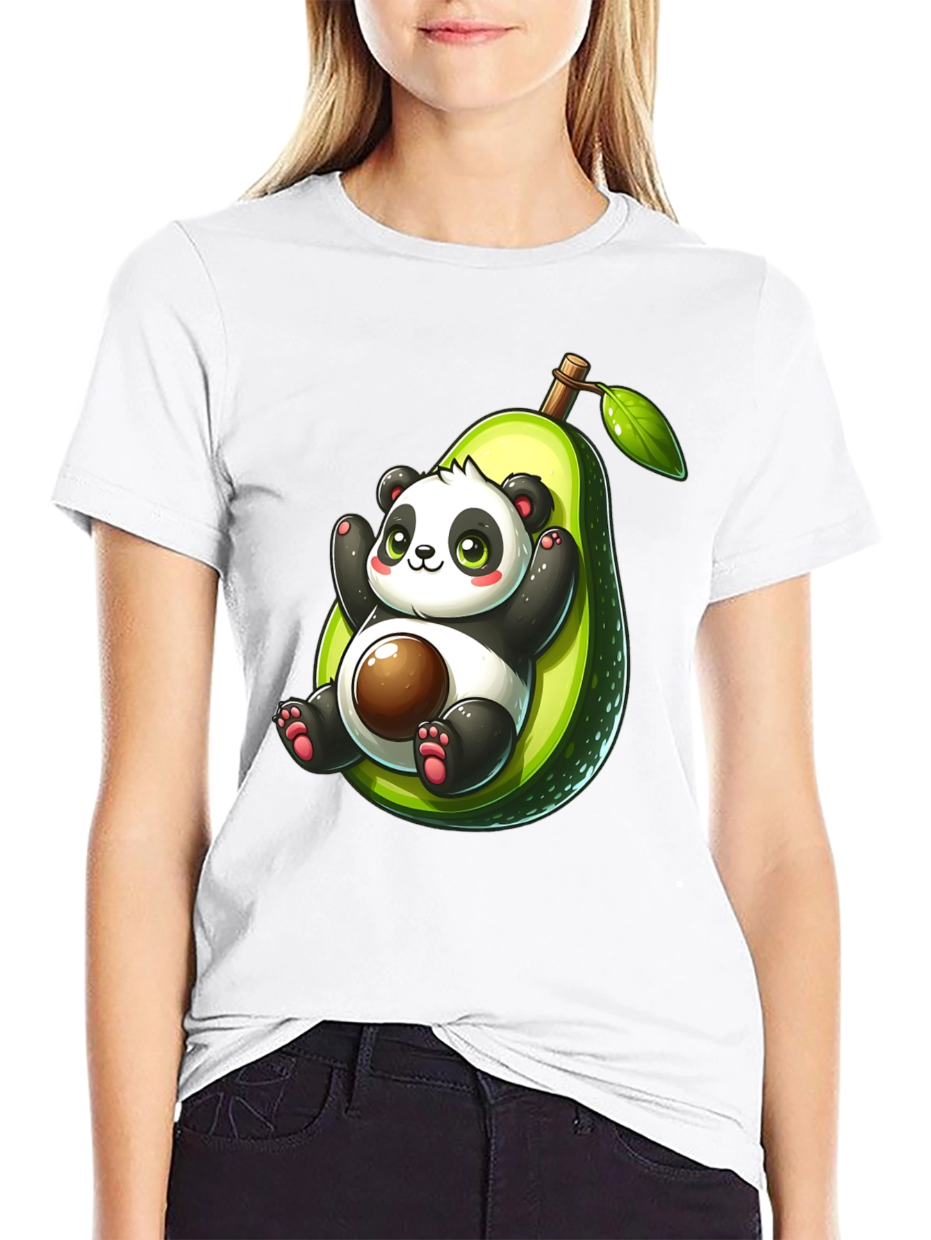 Panda Avocado Graphic T-Shirt