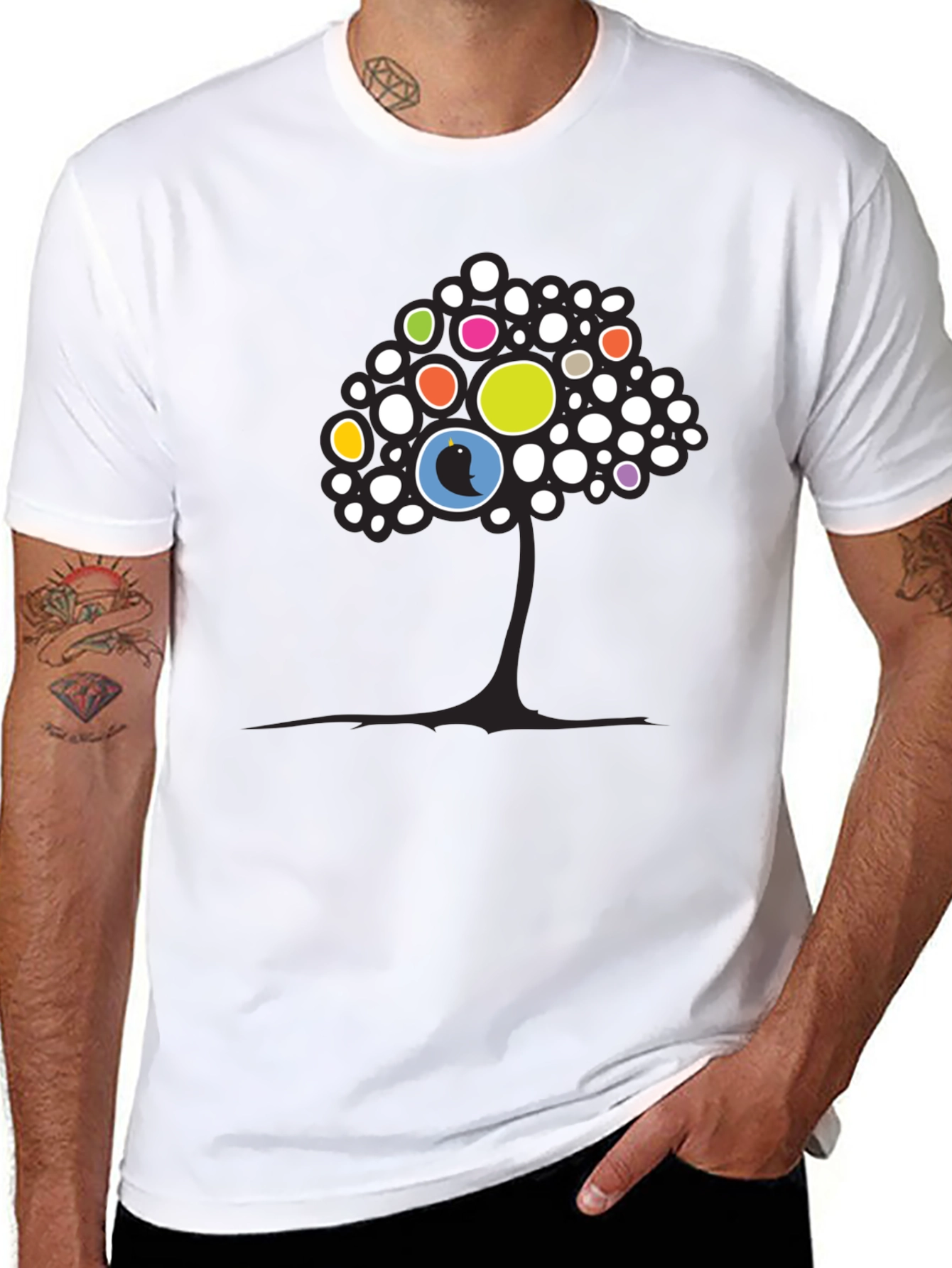 Abstract Tree Graphic Tee - Black Unisex T-Shirt