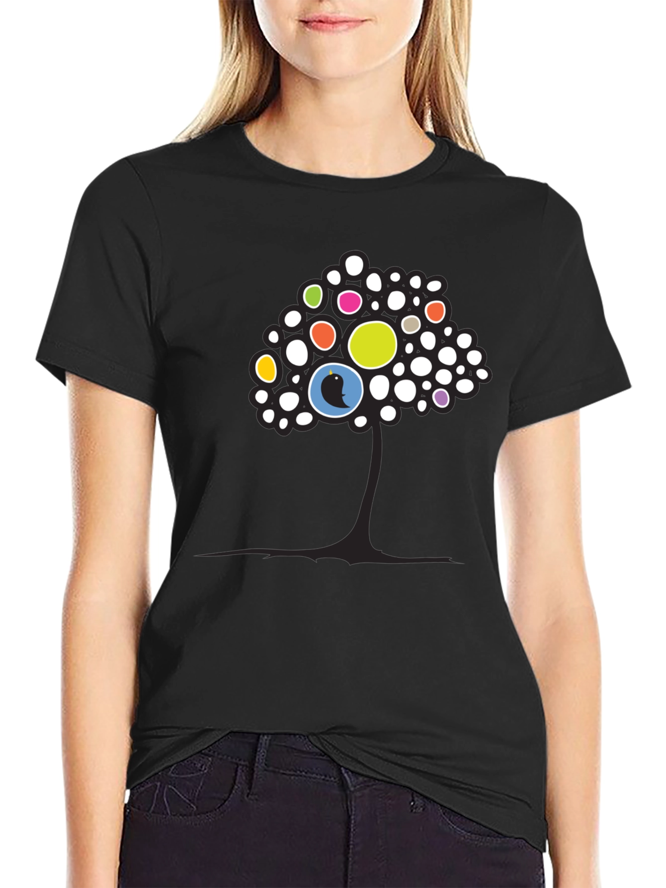 Abstract Tree Graphic Tee - Black Unisex T-Shirt