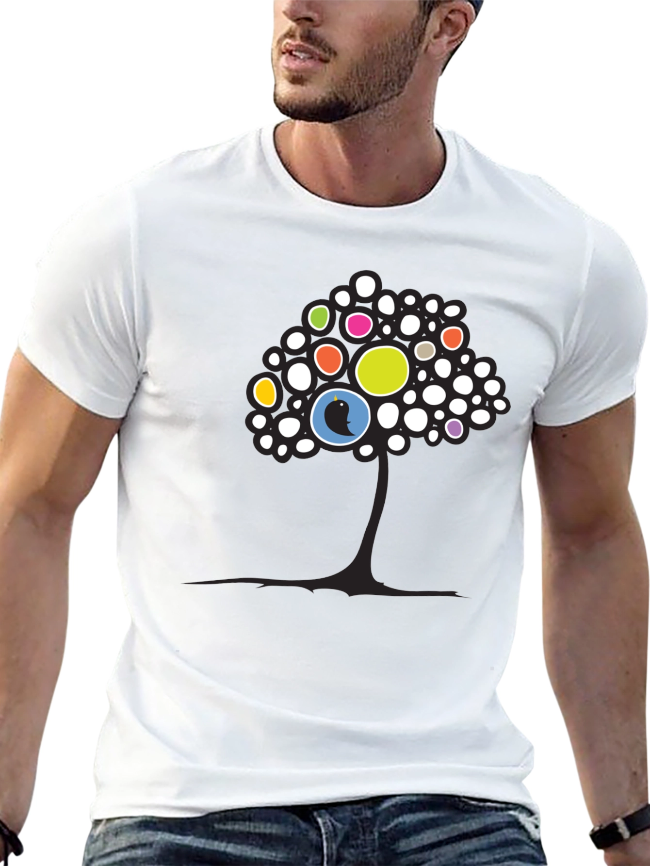 Abstract Tree Graphic Tee - Black Unisex T-Shirt