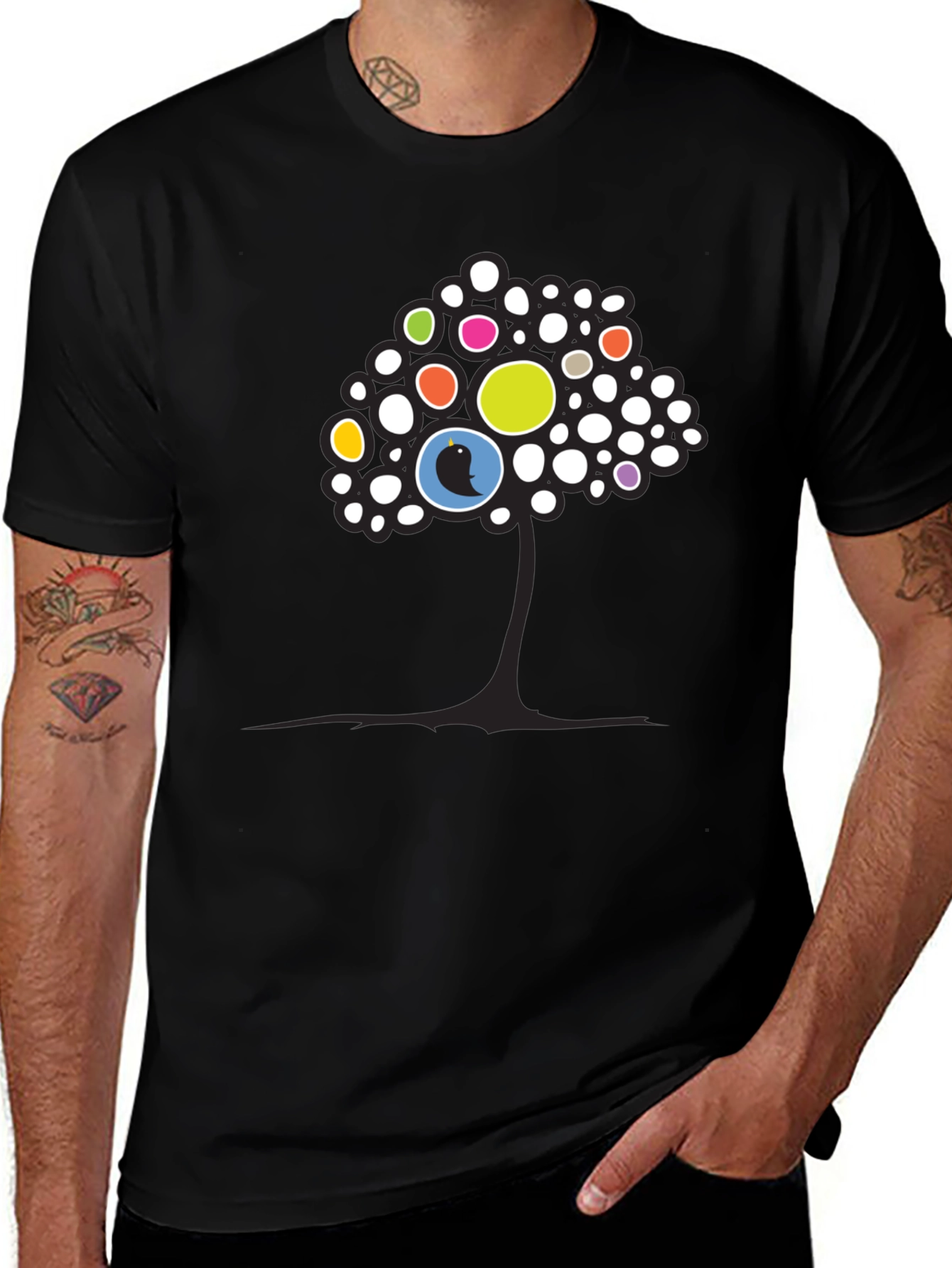 Abstract Tree Graphic Tee - Black Unisex T-Shirt
