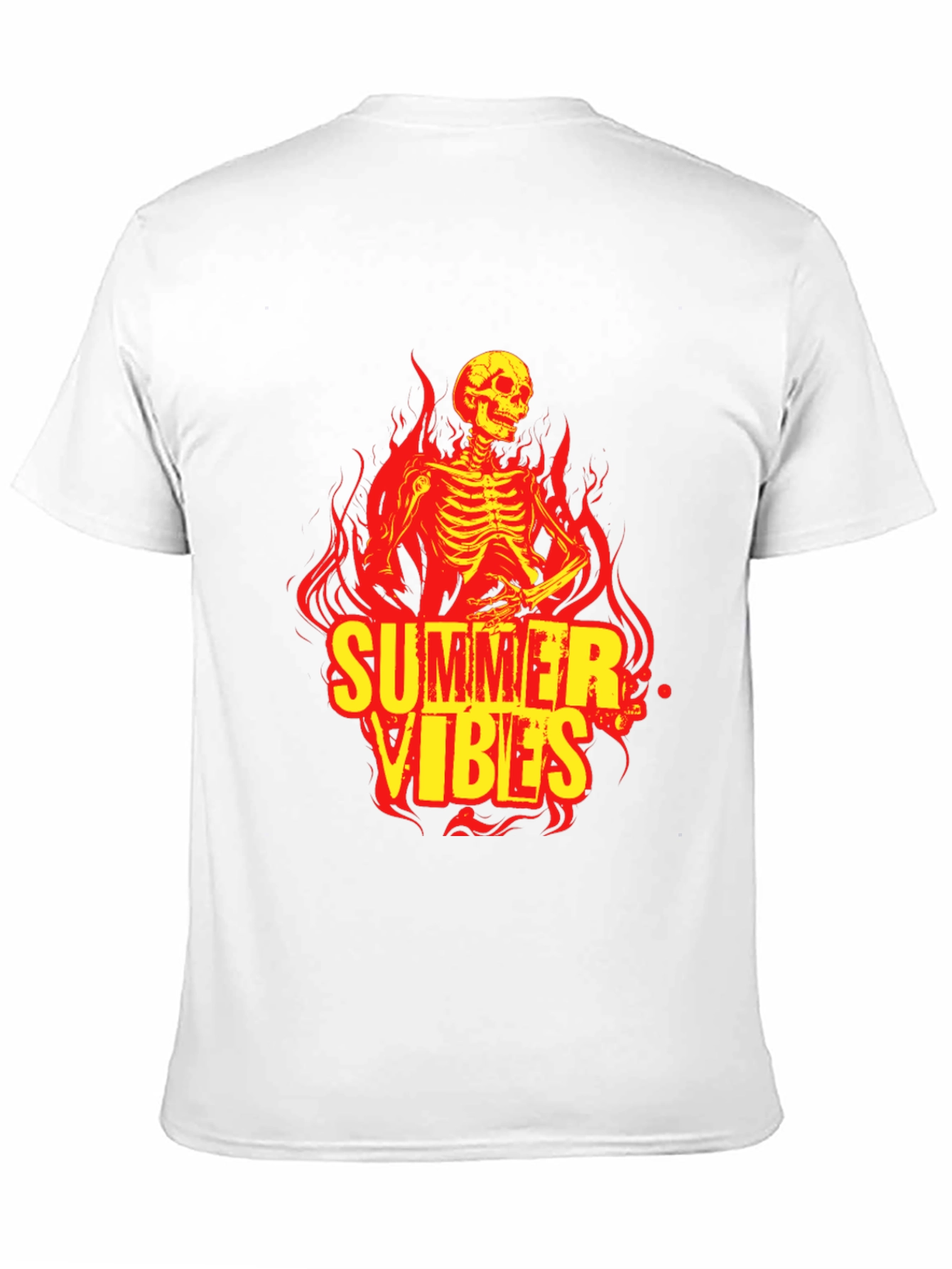 Summer Vibes Skeleton Graphic Black T-Shirt
