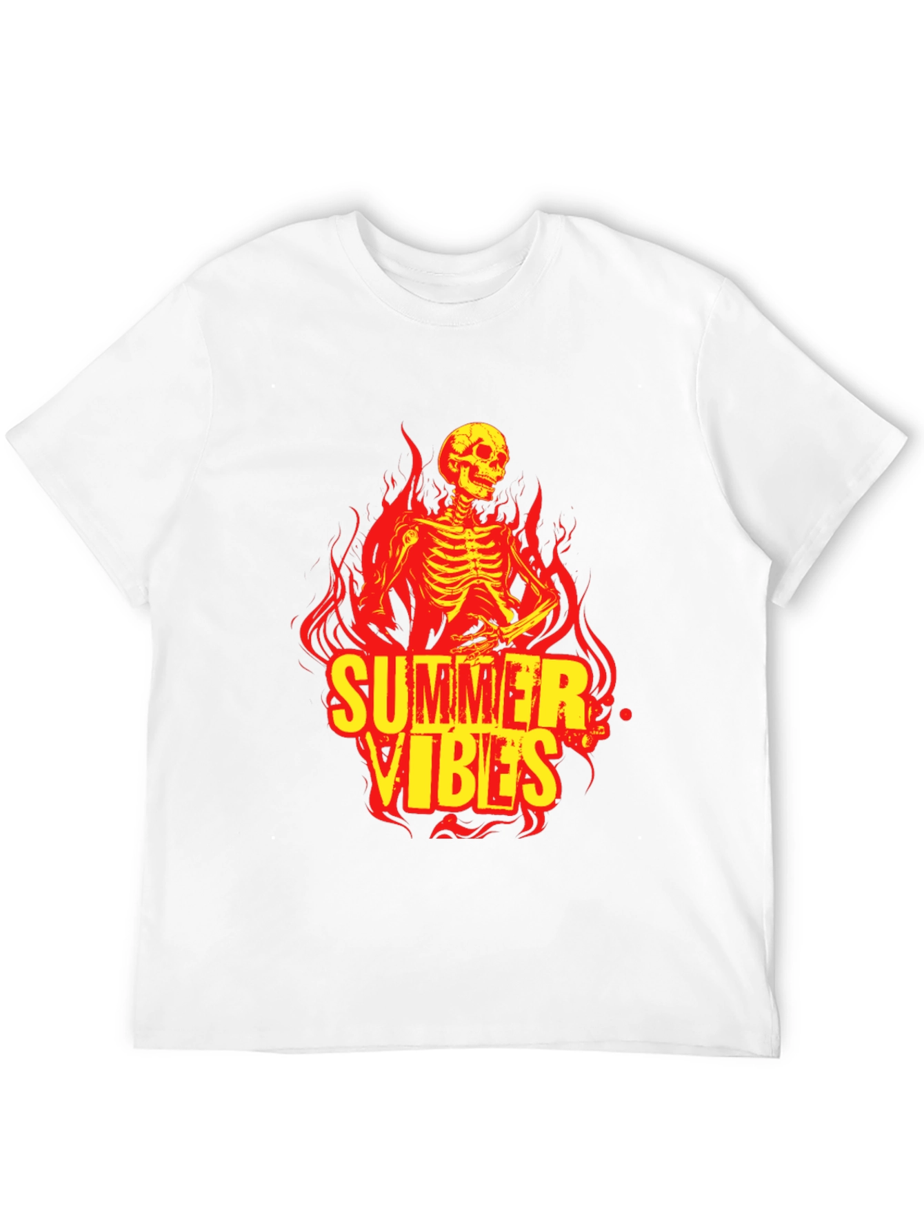 Summer Vibes Skeleton Graphic Black T-Shirt