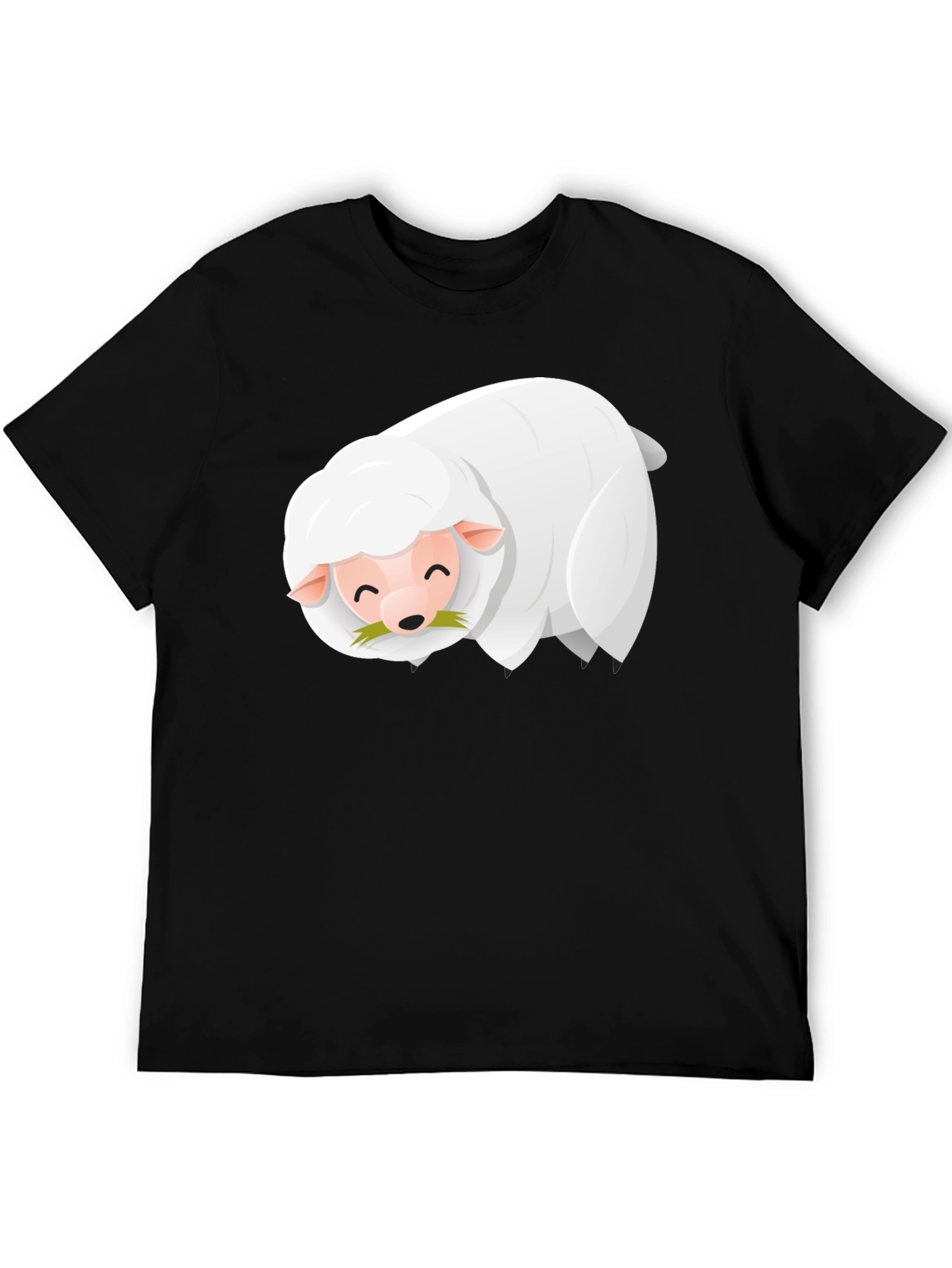 Cute Sheep Graphic Black T-Shirt