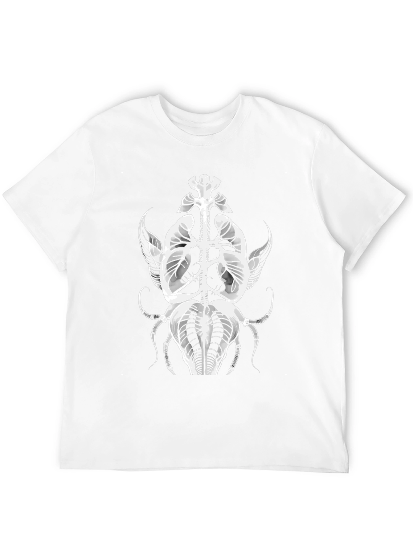 Black T-Shirt with Abstract Insect X-Ray Graphic