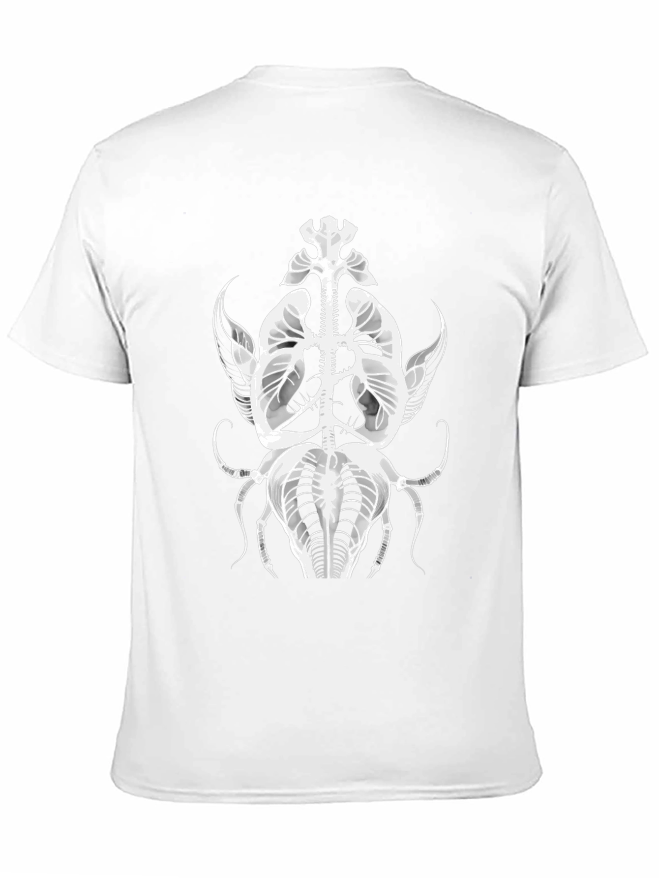 Black T-Shirt with Abstract Insect X-Ray Graphic