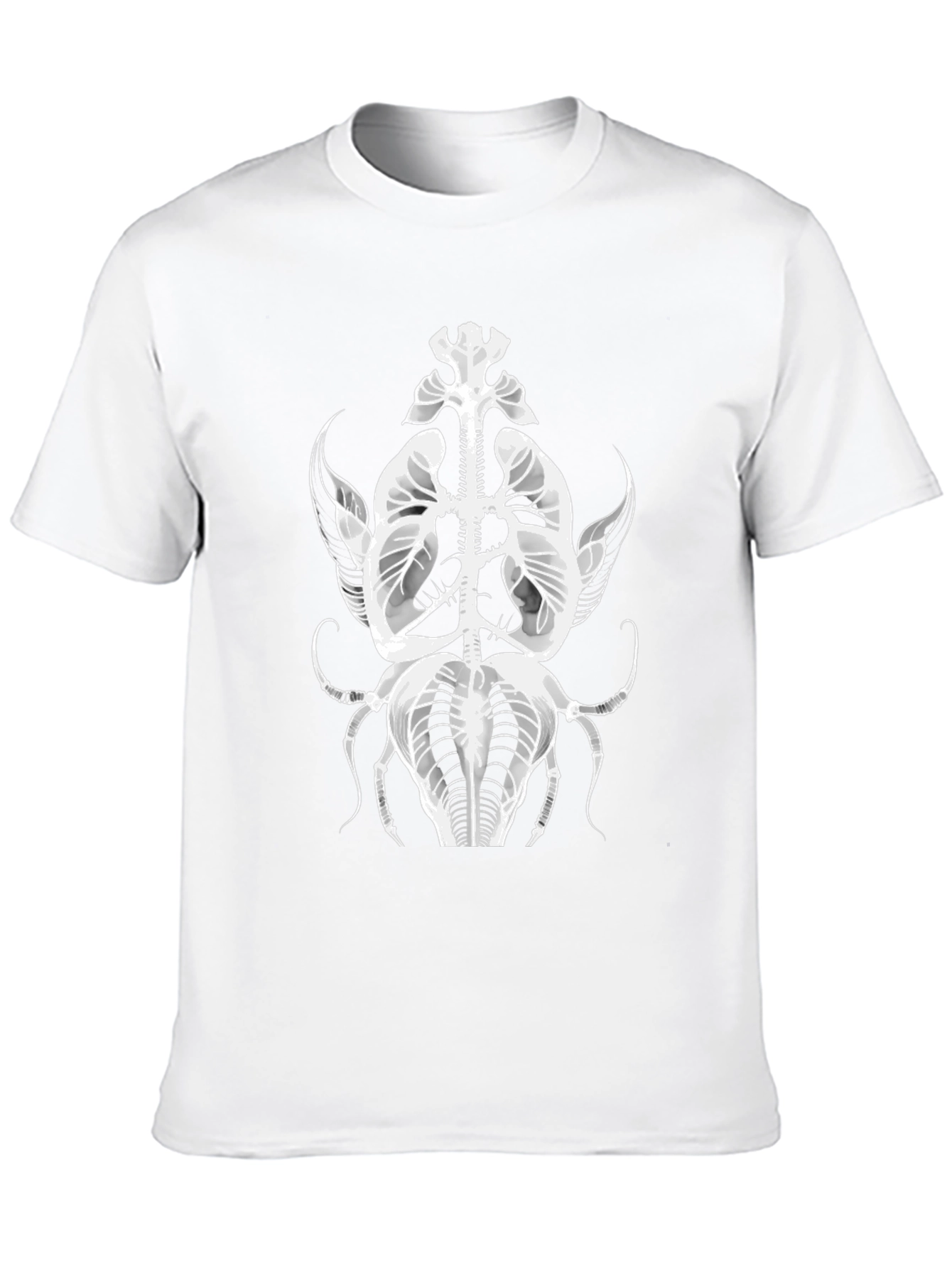 Black T-Shirt with Abstract Insect X-Ray Graphic