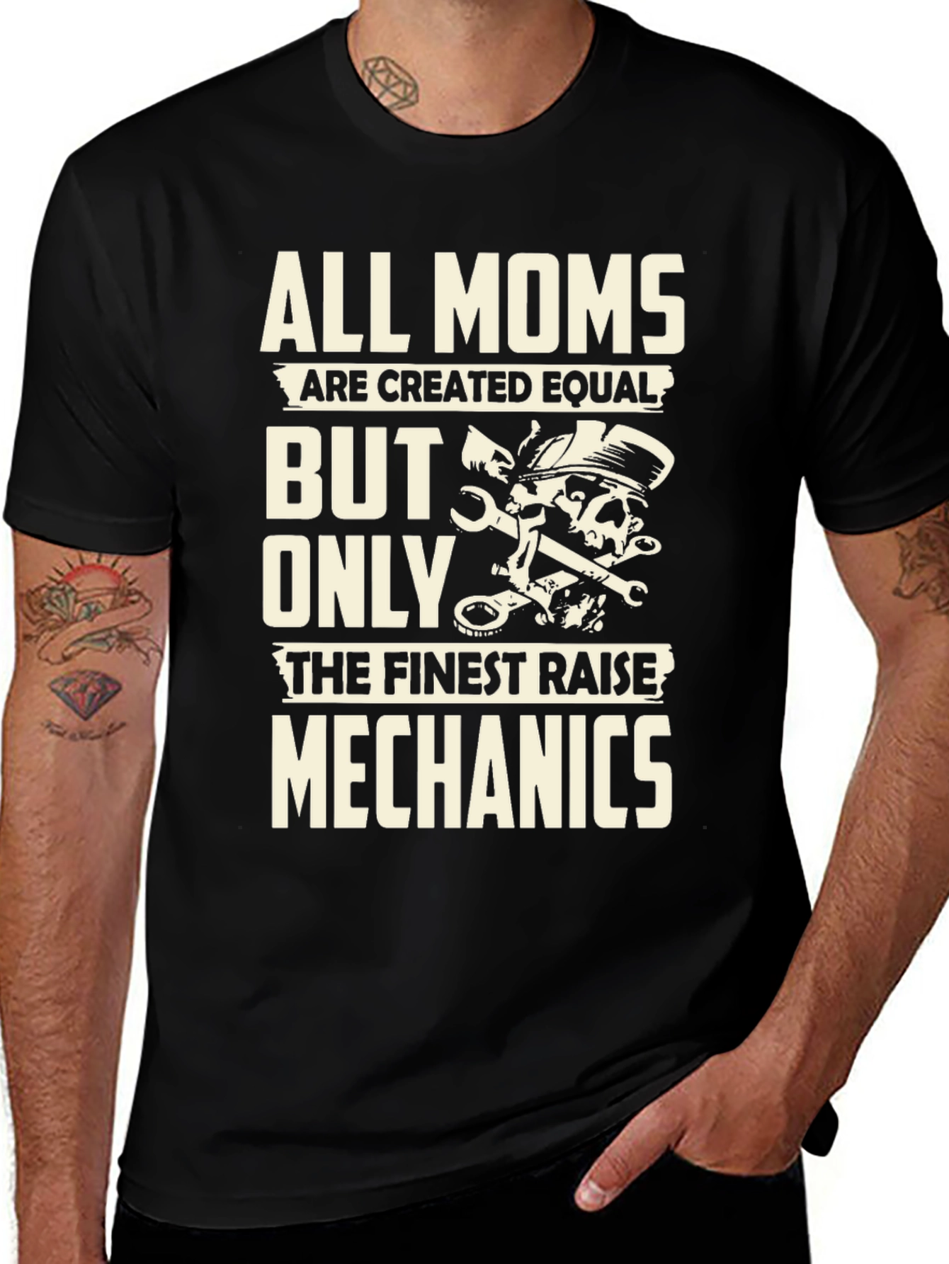 All Moms Mechanics T-Shirt - Black Graphic Tee