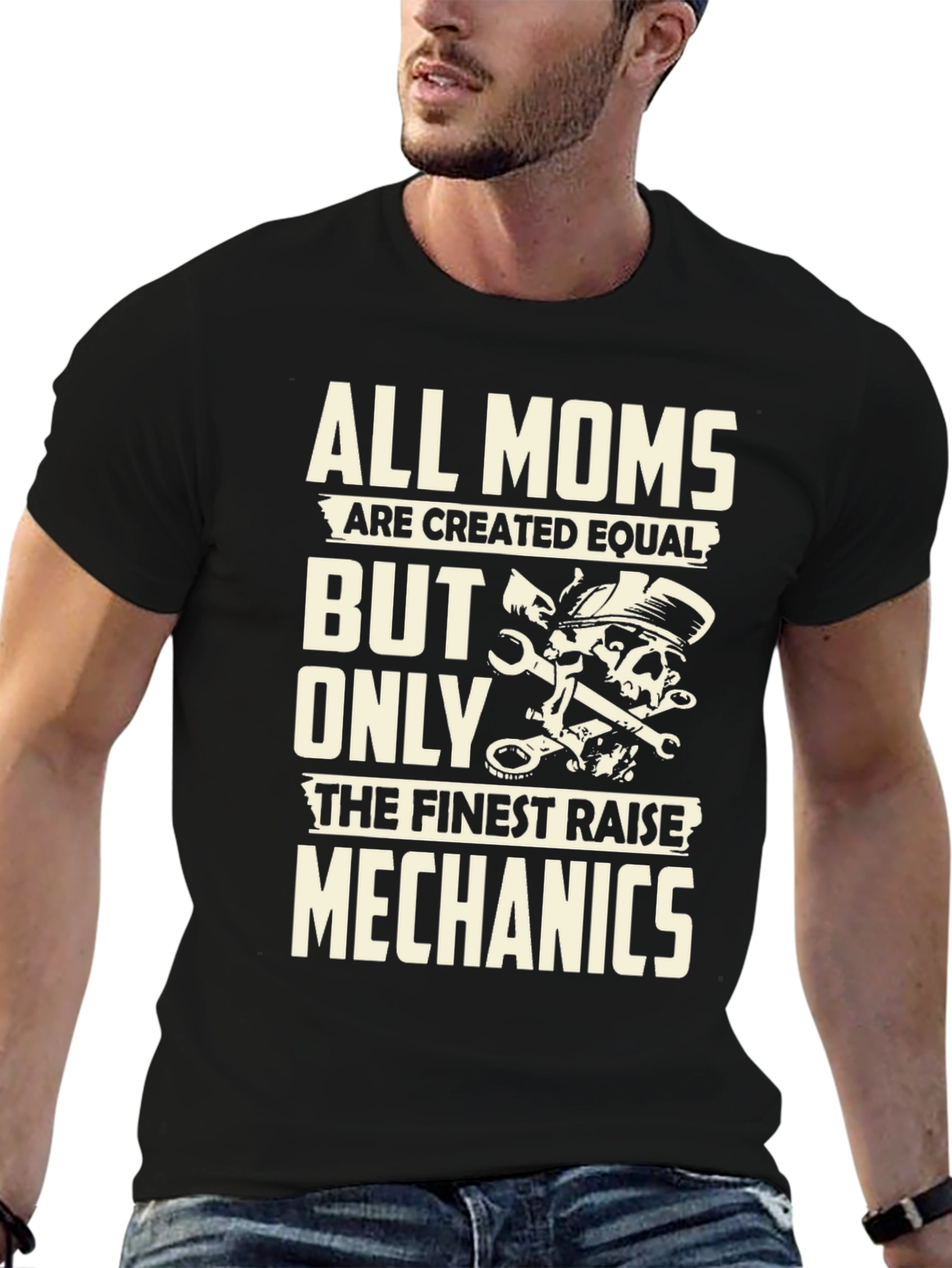 All Moms Mechanics T-Shirt - Black Graphic Tee