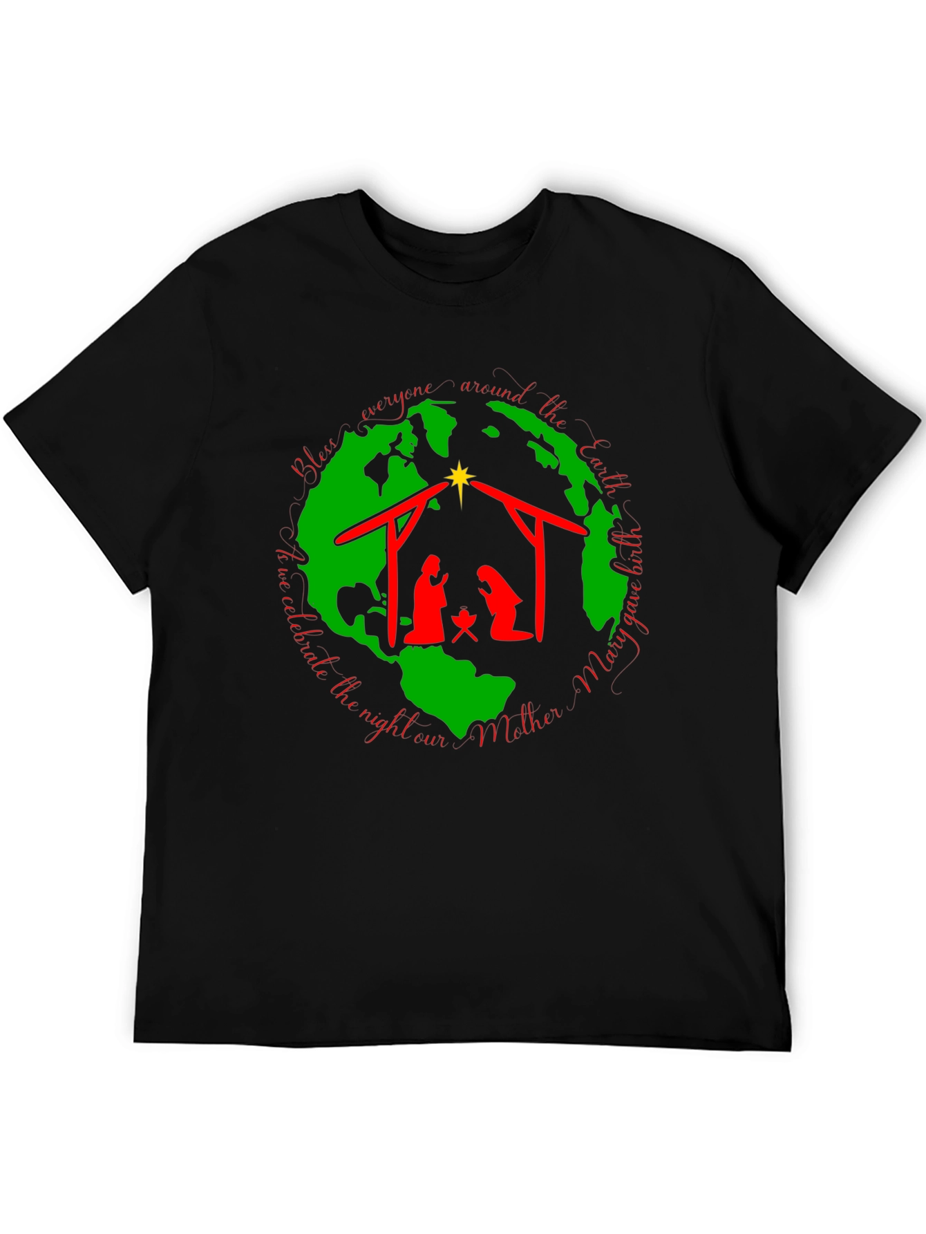 Nativity Scene Black T-Shirt