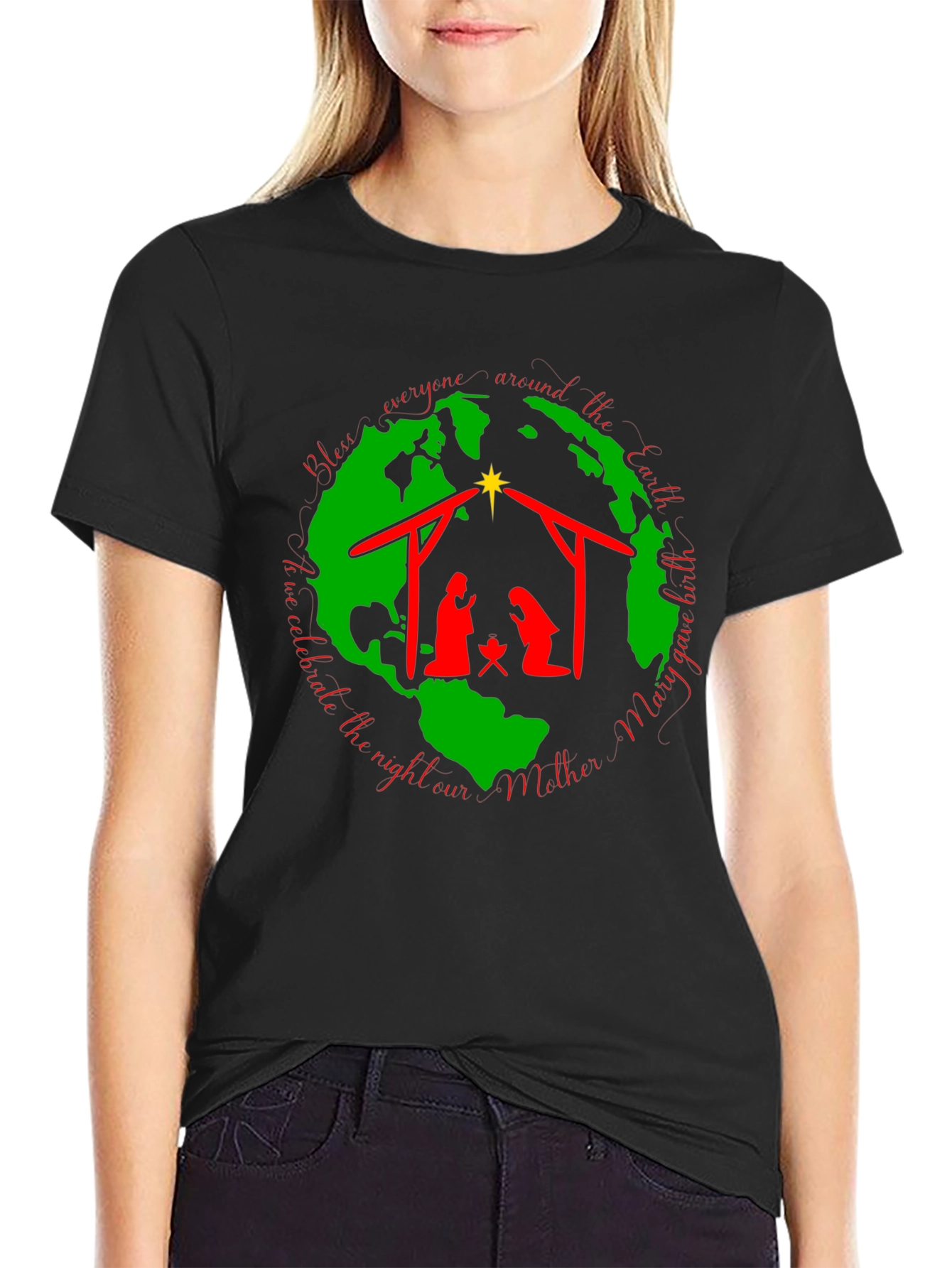 Nativity Scene Black T-Shirt
