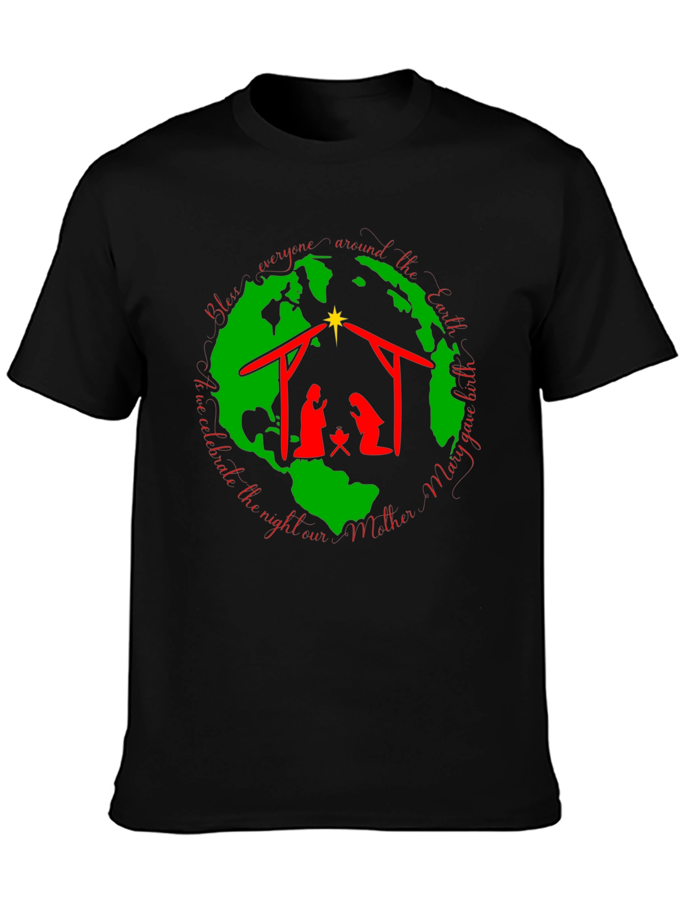 Nativity Scene Black T-Shirt